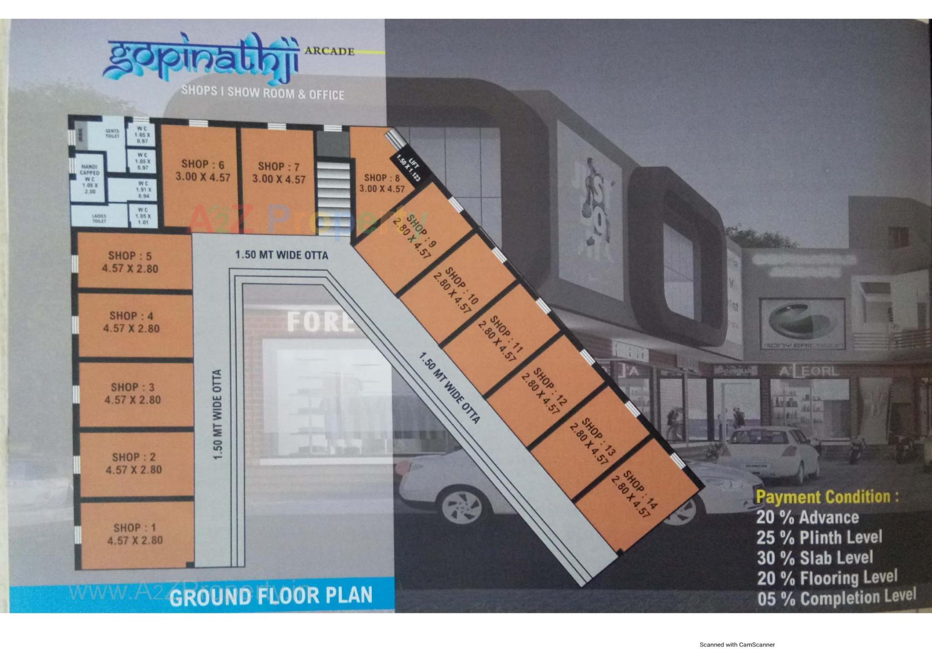 Layout of real estate project Gopinathji Arcade located at Umreth, Anand, Gujarat