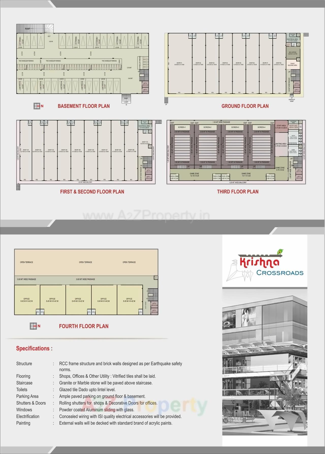 Layout of real estate project Krishna Cross Roads located at Bakrol, Anand, Gujarat