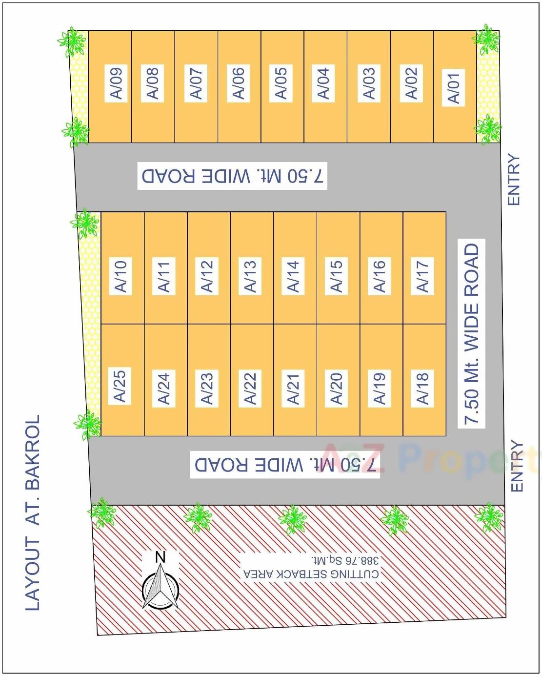 Layout of real estate project Krishna Park located at Bakrol, Anand, Gujarat