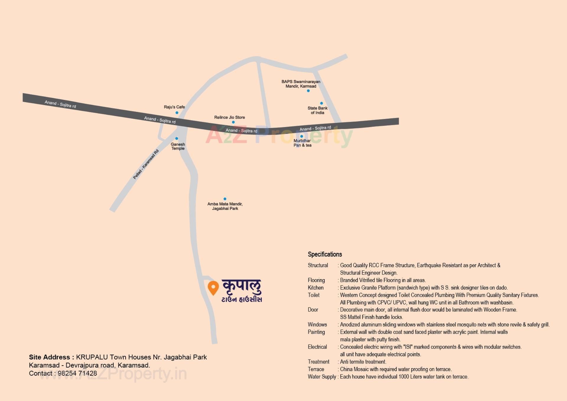  of real estate project Krupalu Town Houses located at Karamsad, Anand, Gujarat