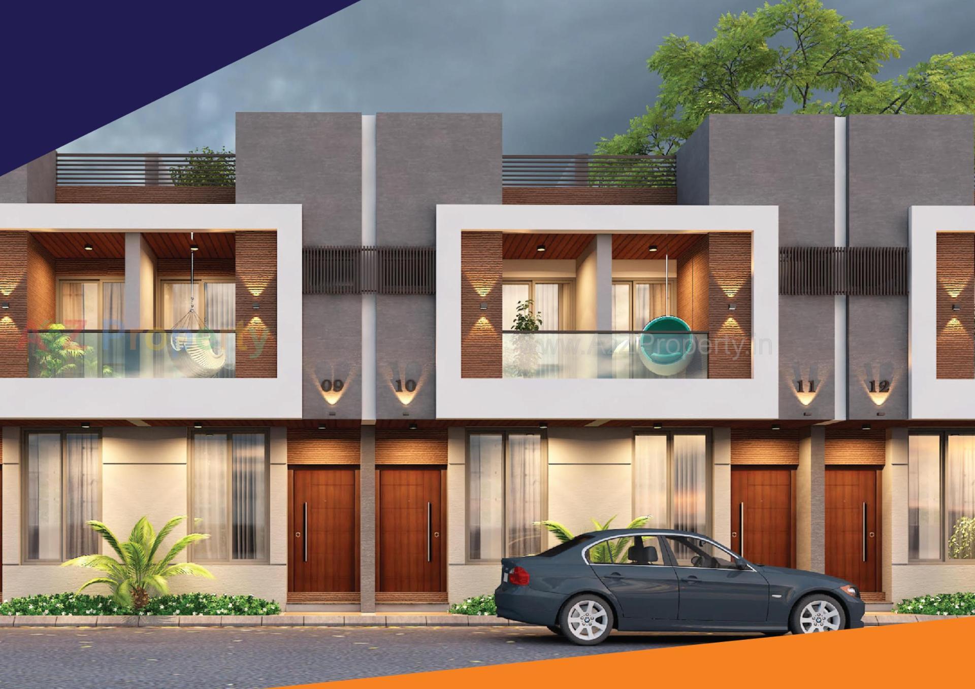 3D Elevation of real estate project Krupalu Town Houses located at Karamsad, Anand, Gujarat