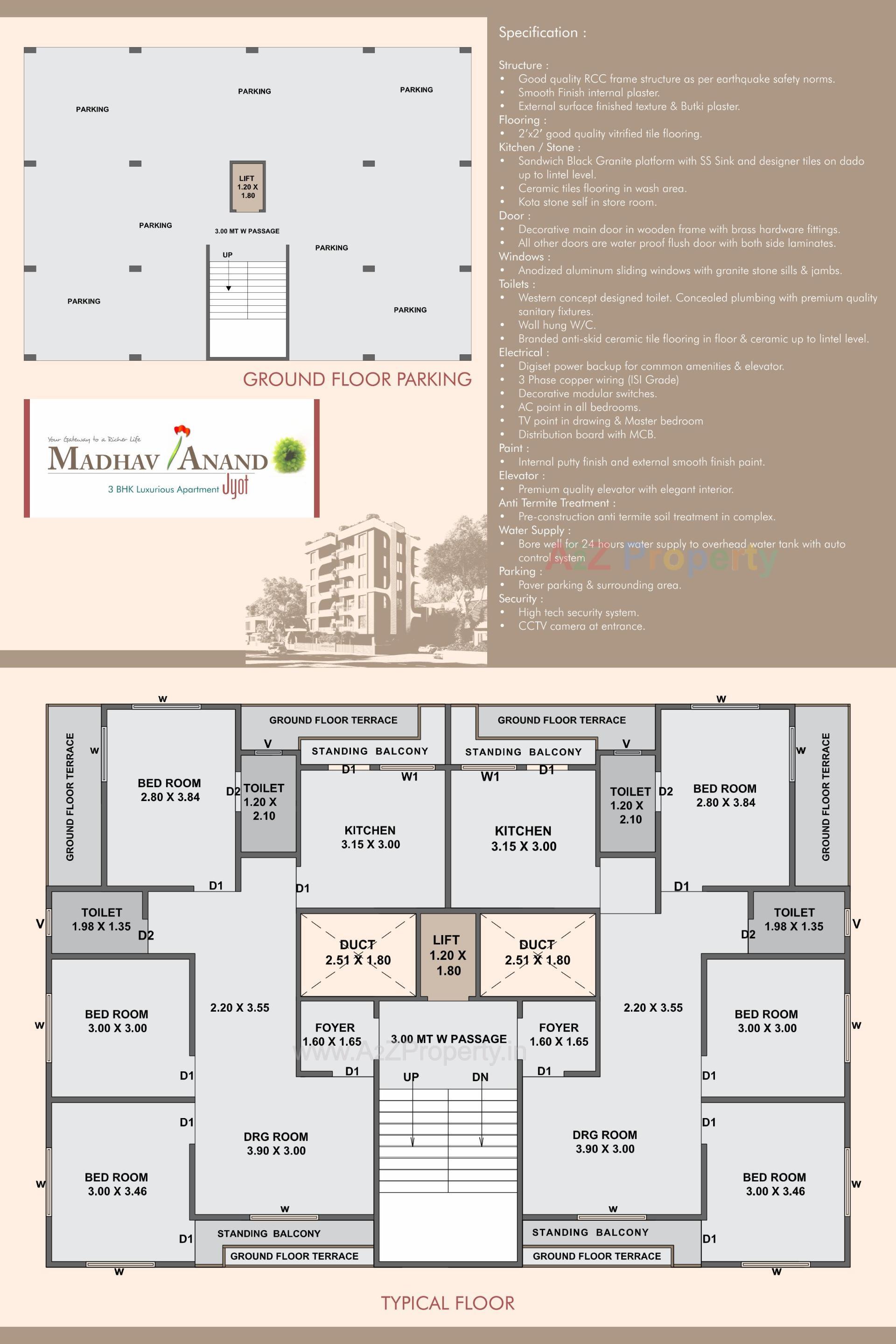 Layout of real estate project Madhav Anand Jyot located at Vallabh-vidyanagar, Anand, Gujarat