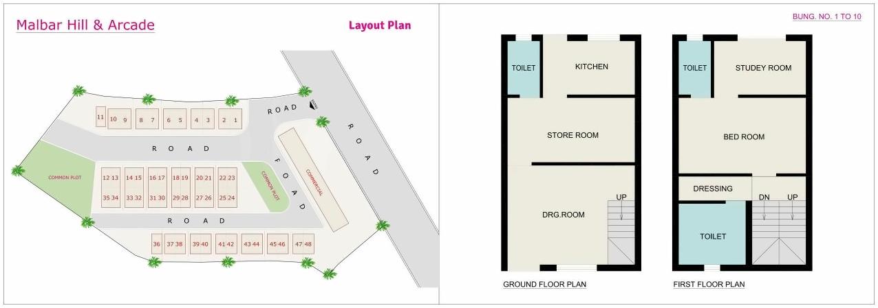 Layout of real estate project Malbar Hill   Arcade located at Bakrol, Anand, Gujarat