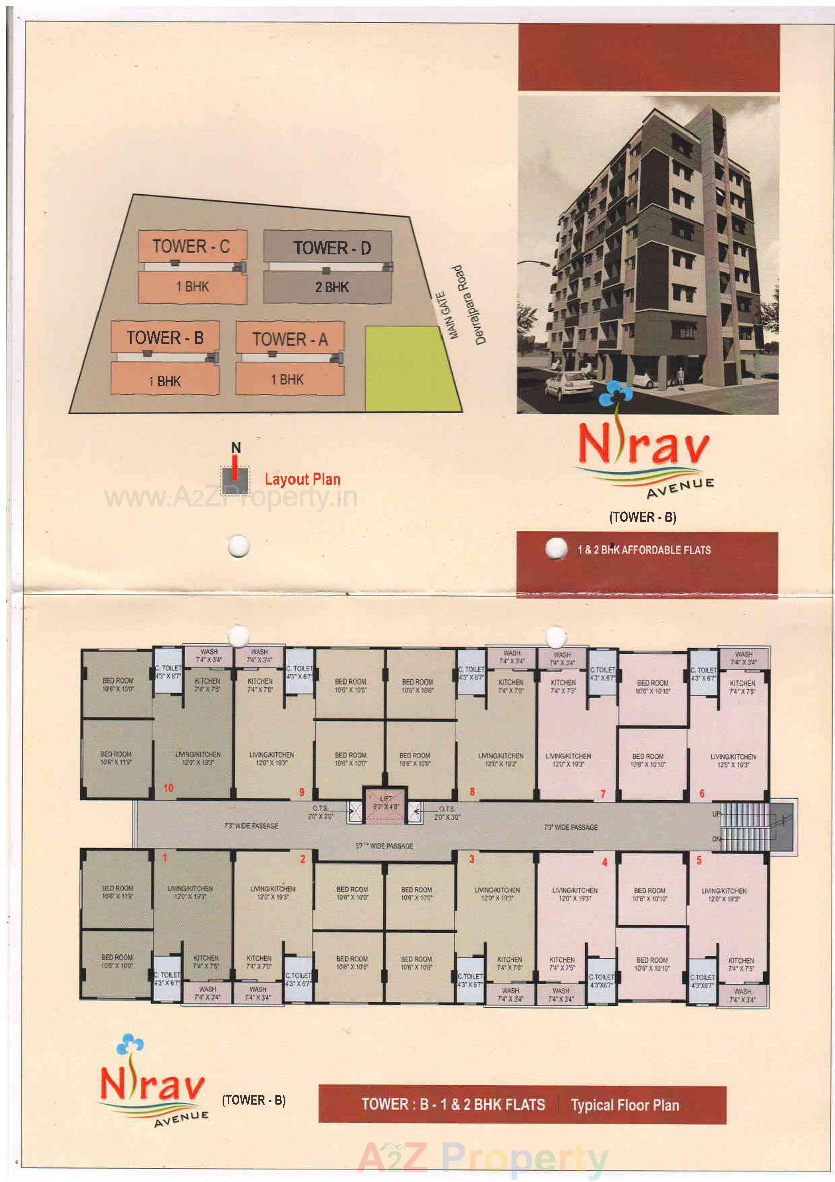 Layout of real estate project Nirav Avenue (tower   B) located at Karamsad, Anand, Gujarat
