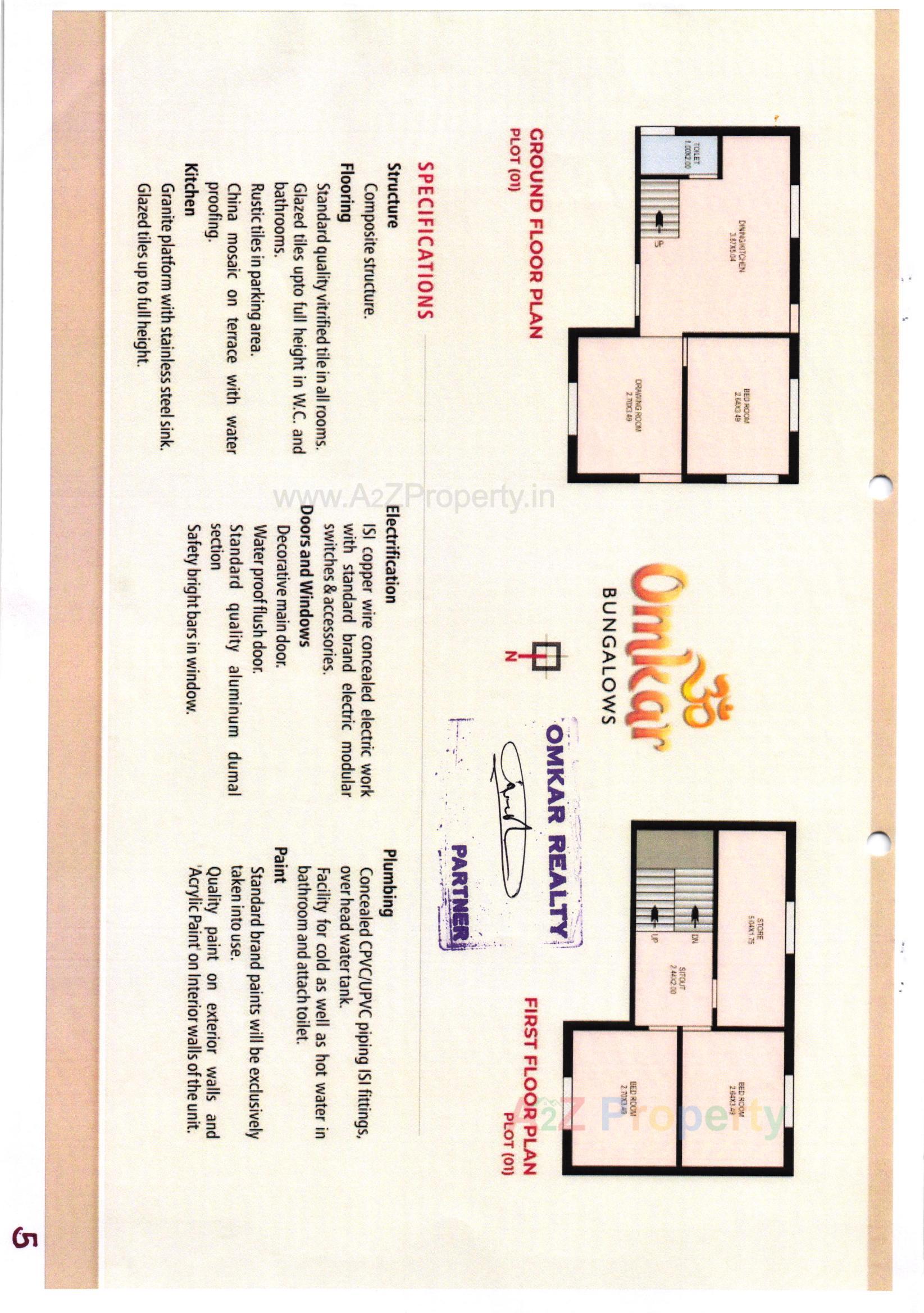 Layout of real estate project Omkar Bungalows located at Bakrol, Anand, Gujarat