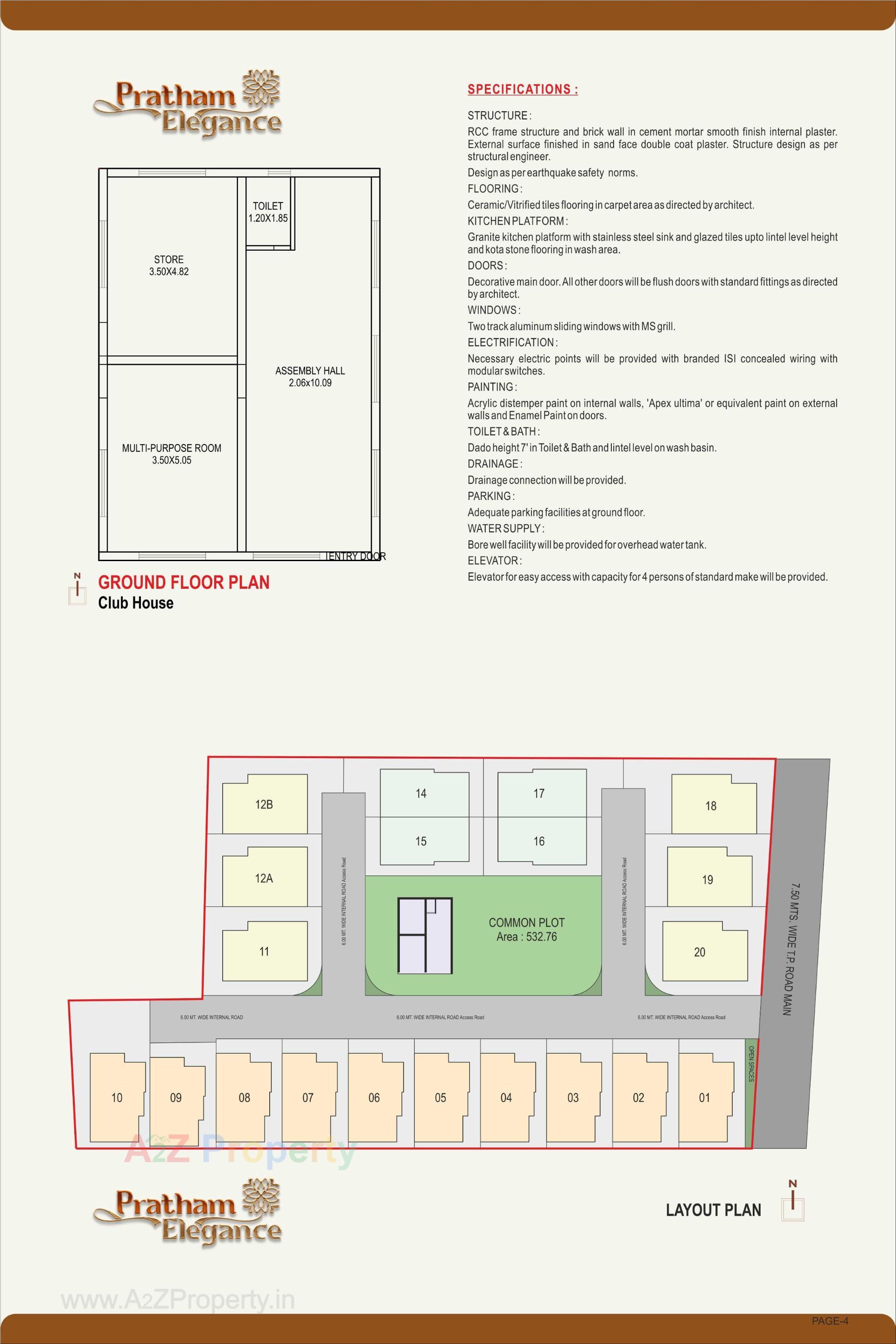 Layout of real estate project Pratham Elegance located at Anand, Anand, Gujarat