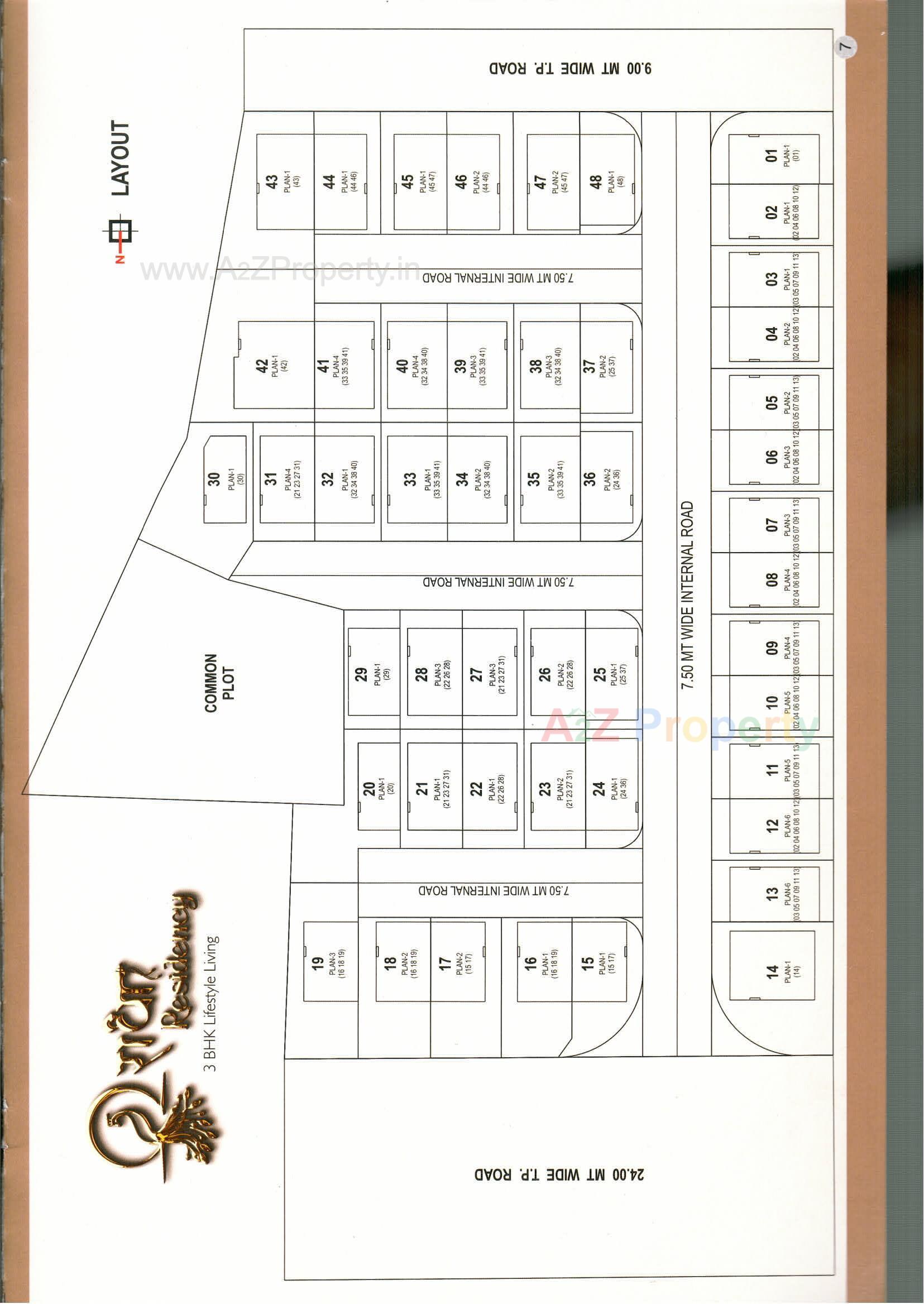 Layout of real estate project Radha Residency located at Karamsad, Anand, Gujarat