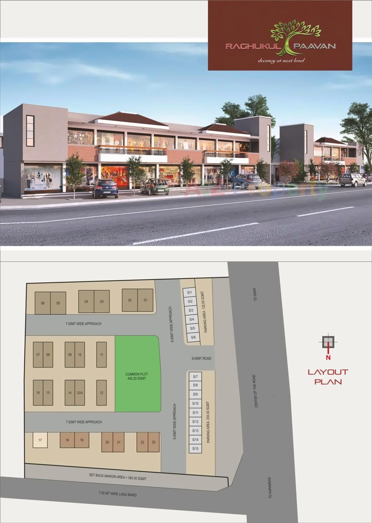 Layout of real estate project Raghukul Paavan located at Karamsad, Anand, Gujarat
