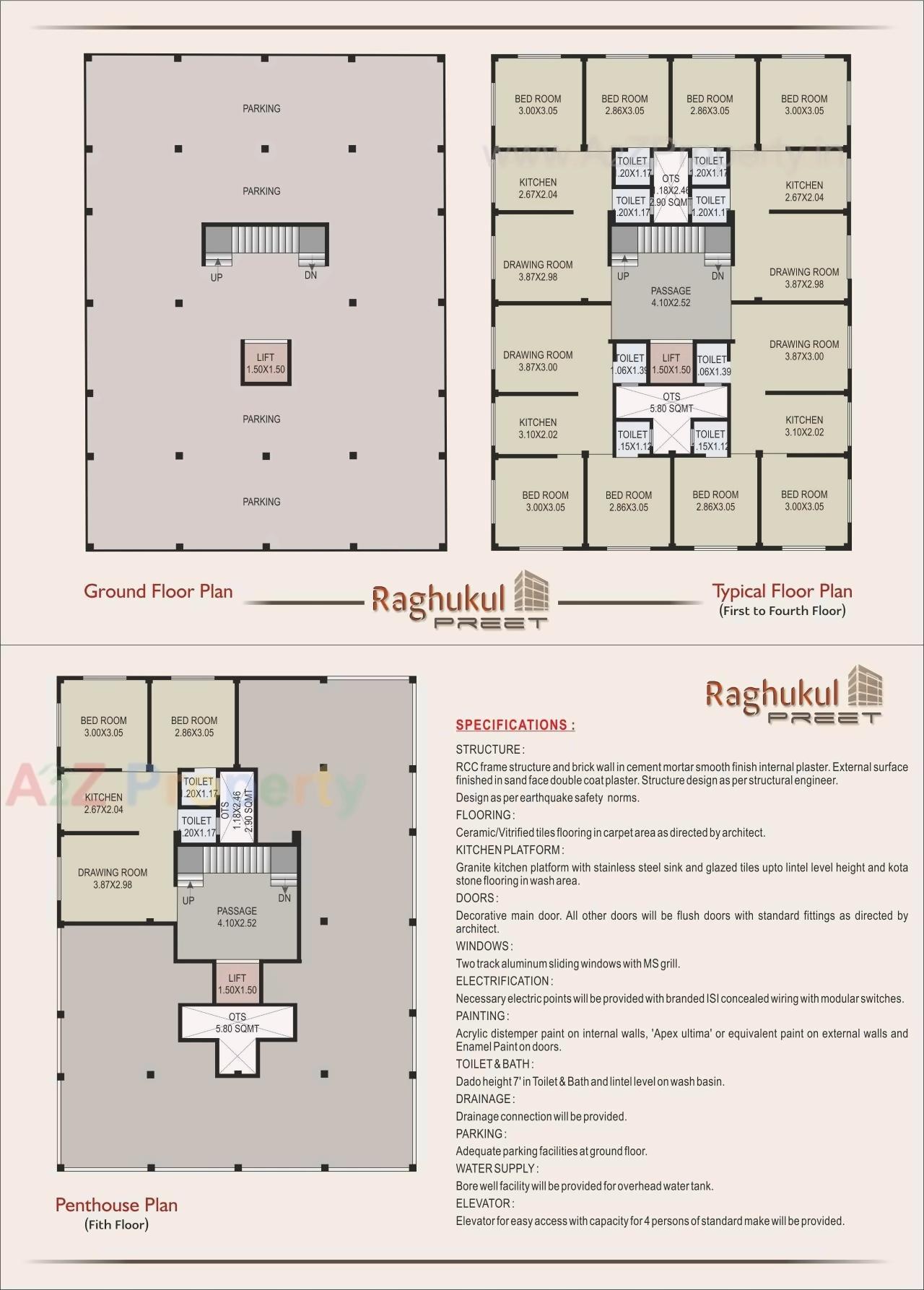 Layout of real estate project Raghukul Preet located at Vallabh-vidhyanagar, Anand, Gujarat