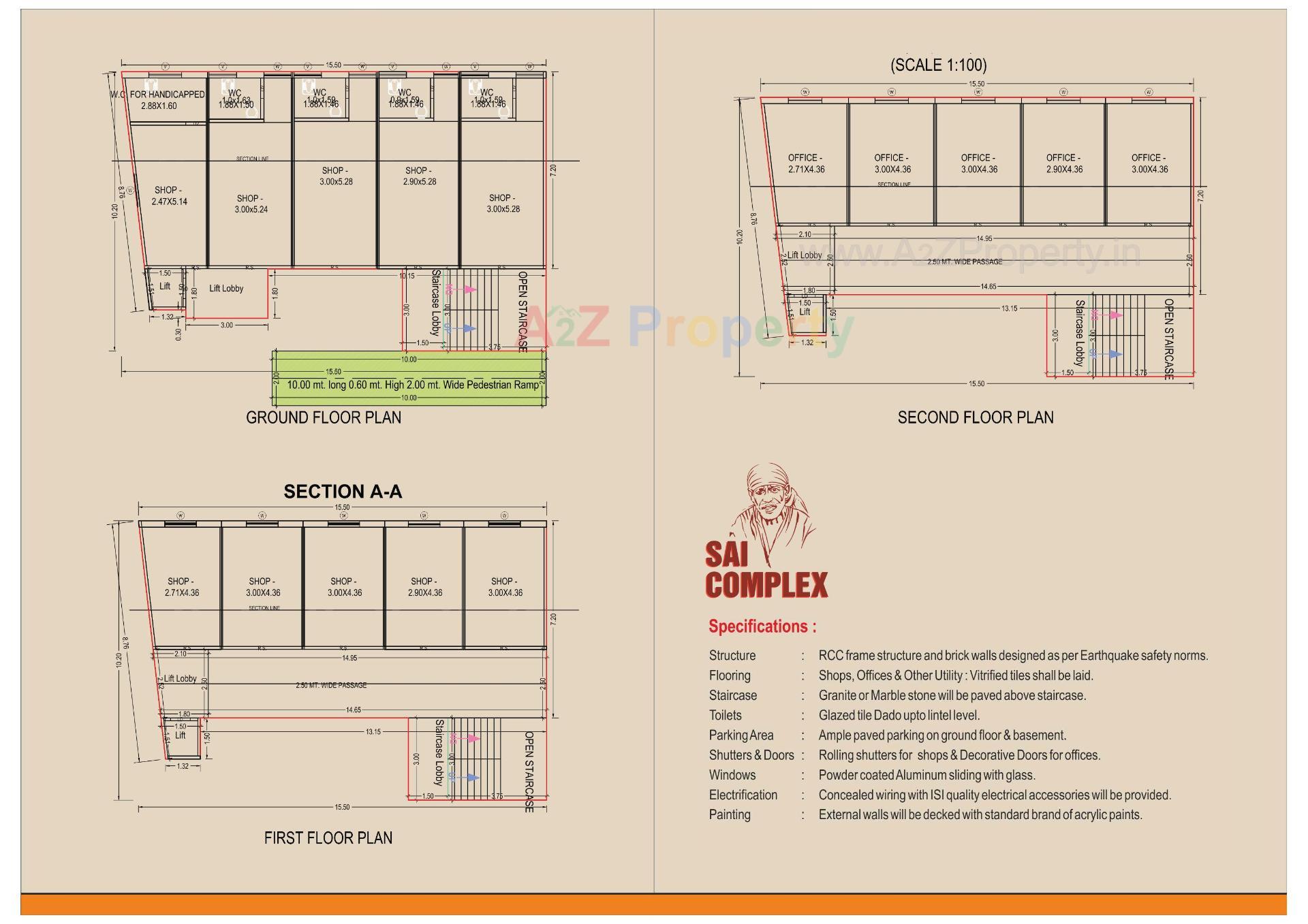Layout of real estate project Sai Complex located at Anklav, Anand, Gujarat