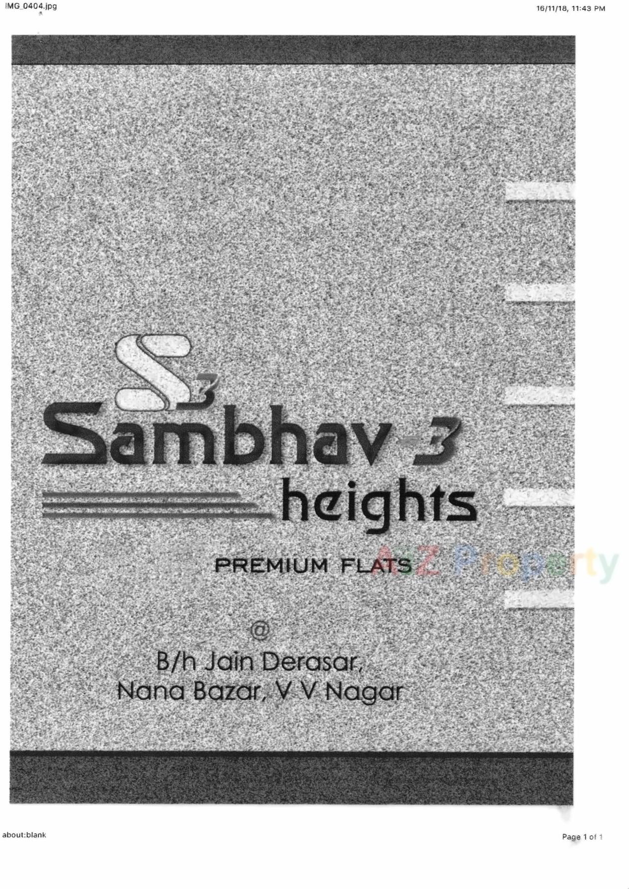  of real estate project Sambhav Heights located at Vallabh-vidhyanagar, Anand, Gujarat