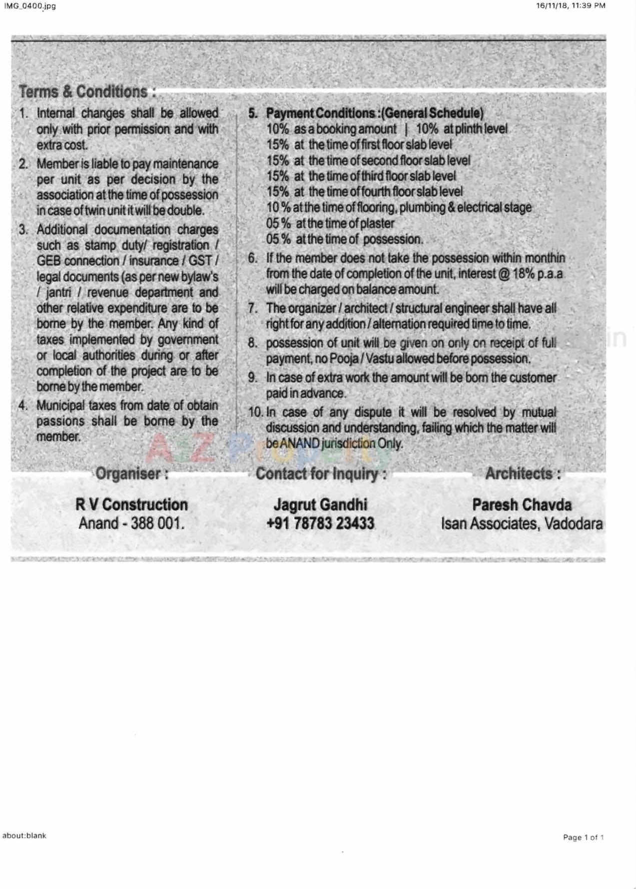  of real estate project Sambhav Heights located at Vallabh-vidhyanagar, Anand, Gujarat