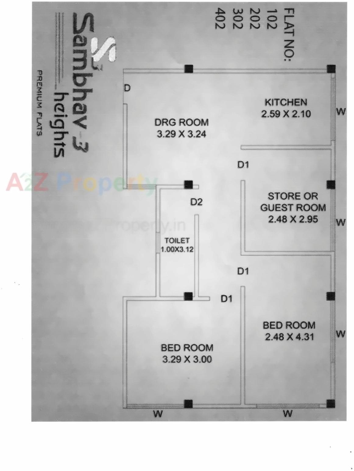 Layout of real estate project Sambhav Heights located at Vallabh-vidhyanagar, Anand, Gujarat