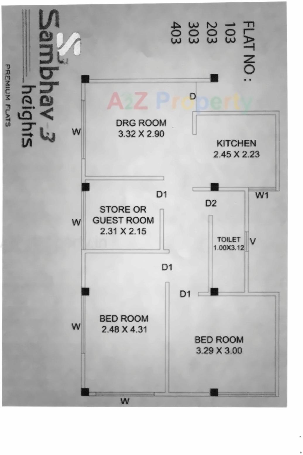 Layout of real estate project Sambhav Heights located at Vallabh-vidhyanagar, Anand, Gujarat
