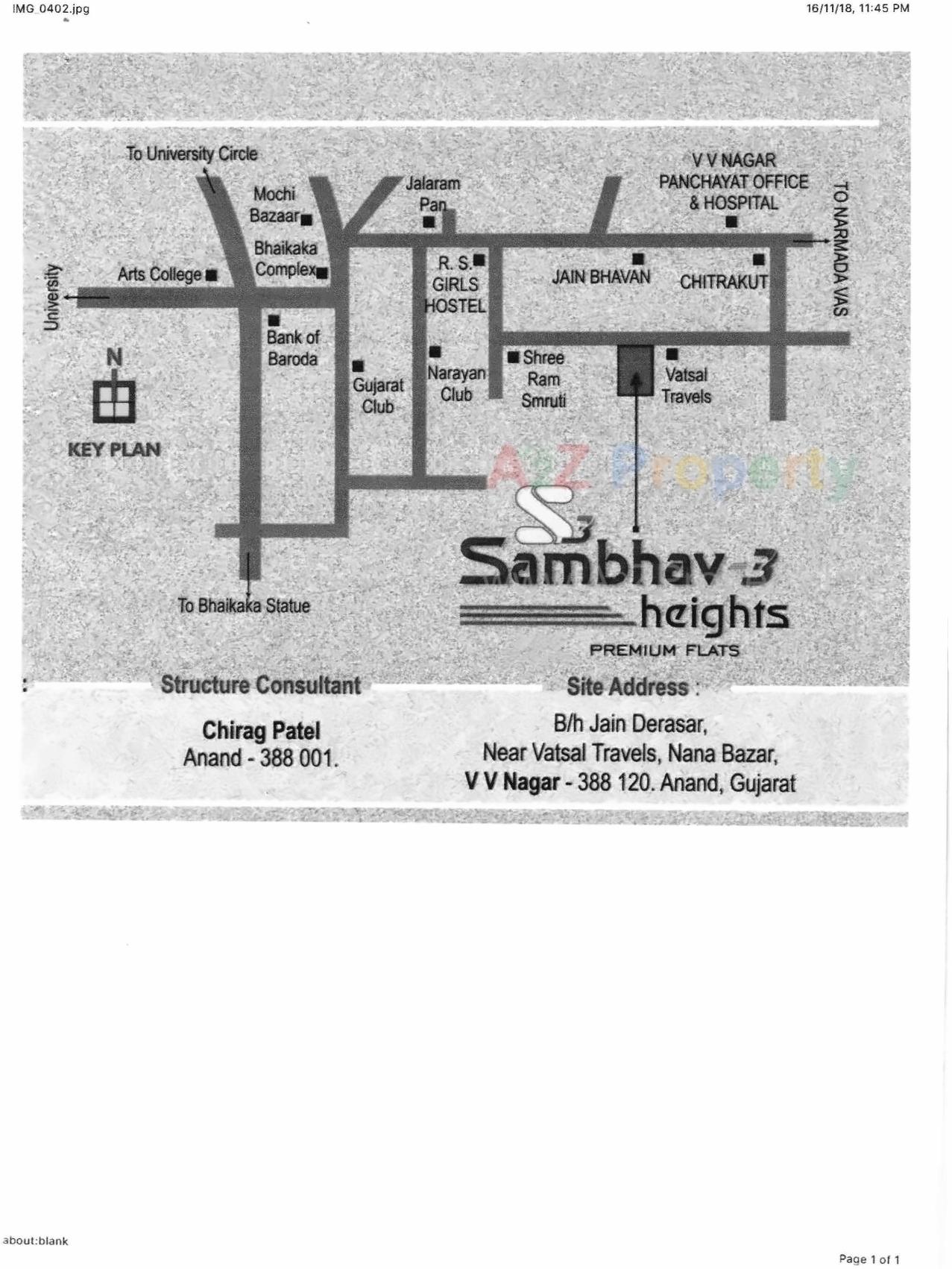  of real estate project Sambhav Heights located at Vallabh-vidhyanagar, Anand, Gujarat