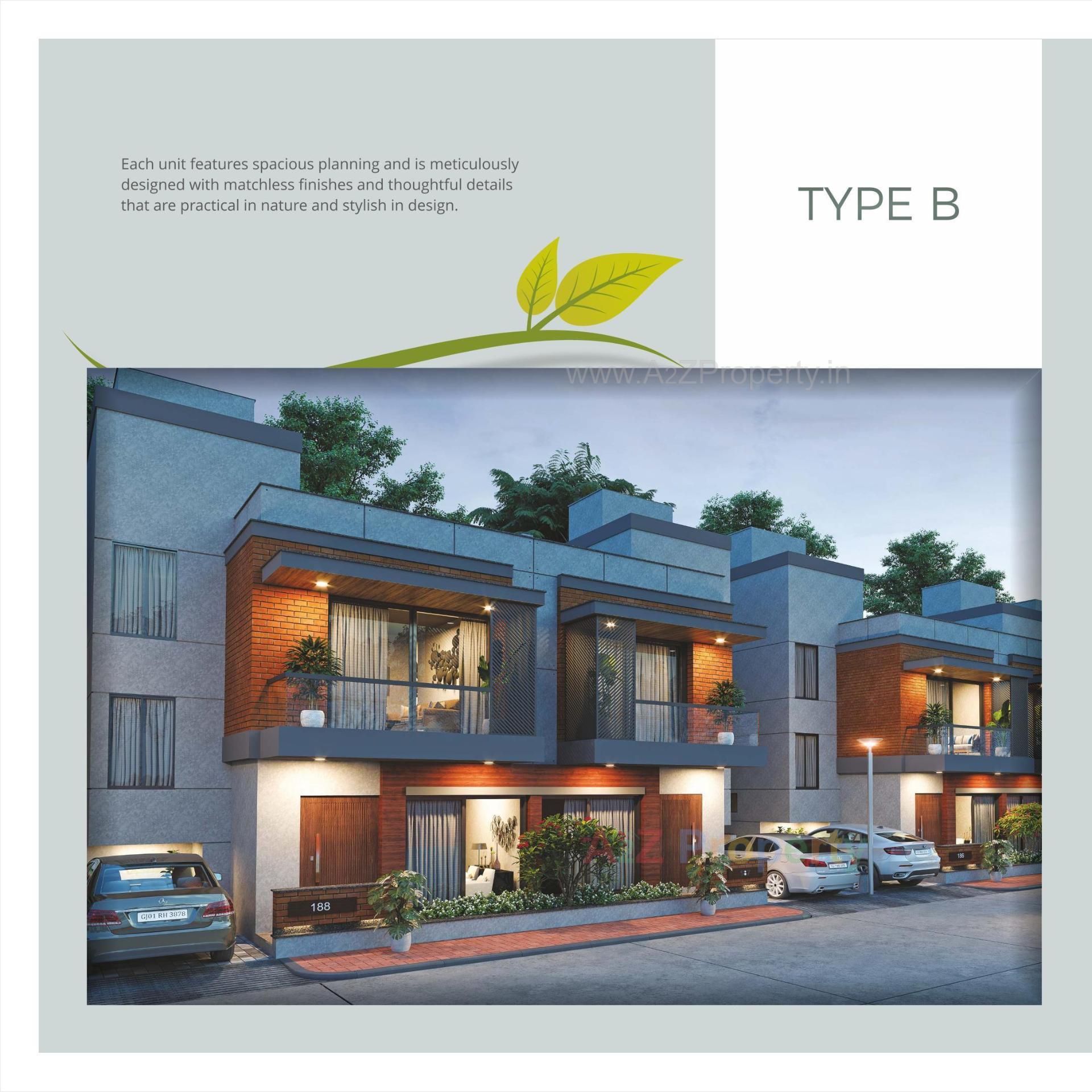 3D Elevation of real estate project Shaligram Greens Ii located at Bakrol, Anand, Gujarat