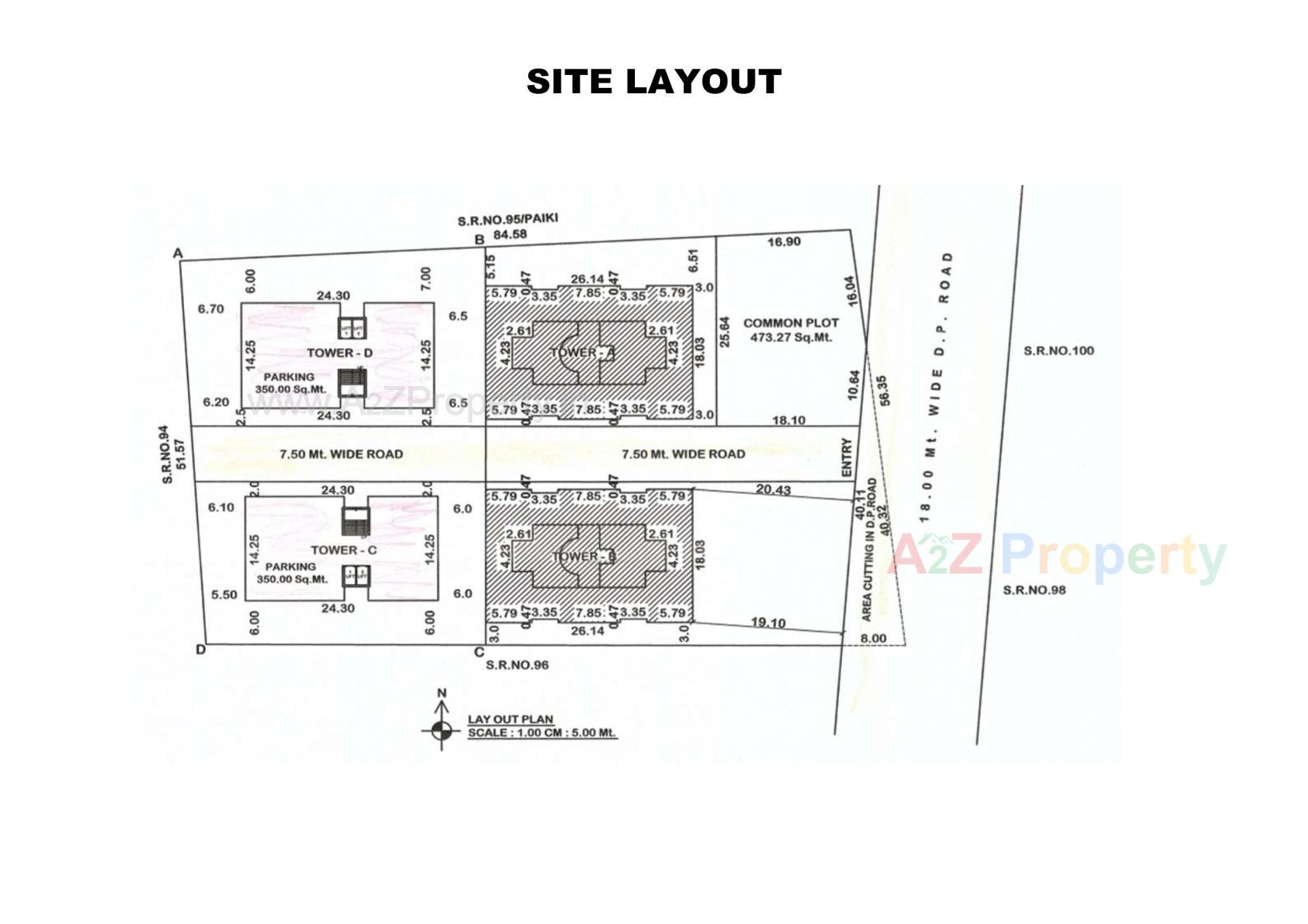 Layout of real estate project Shatak Residency Tower C Tower located at Karamsad, Anand, Gujarat