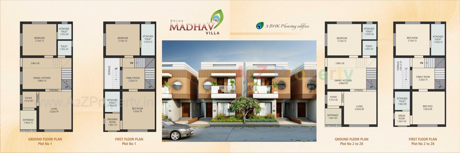Layout of real estate project Shree Madhav Villa located at Karamsad, Anand, Gujarat