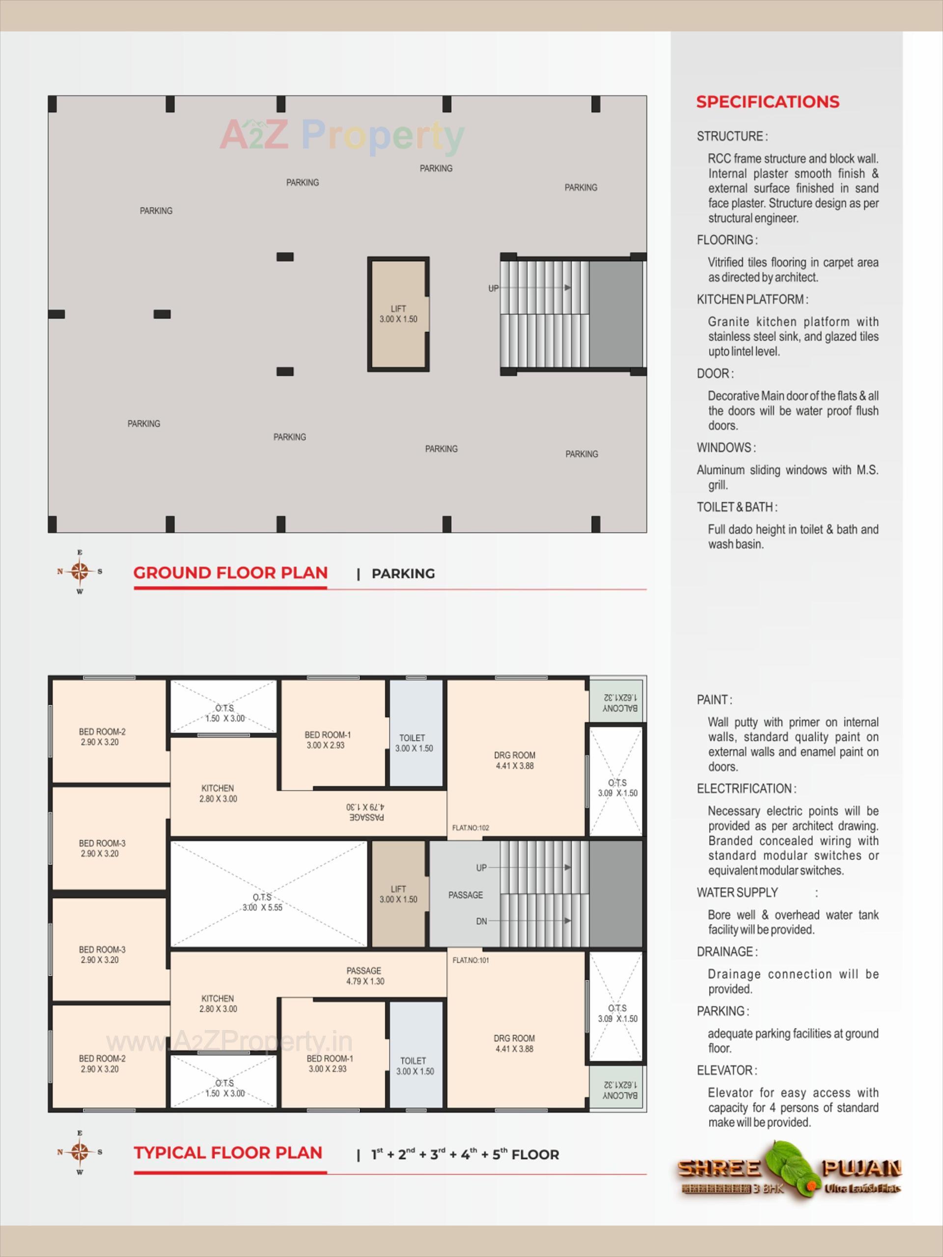 Layout of real estate project Shree Pujan located at V-v-nagar, Anand, Gujarat
