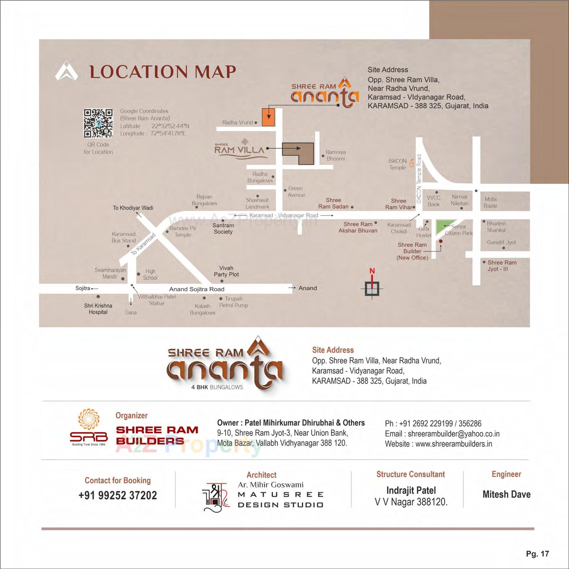  of real estate project Shri Ram Ananta located at Karamsad, Anand, Gujarat