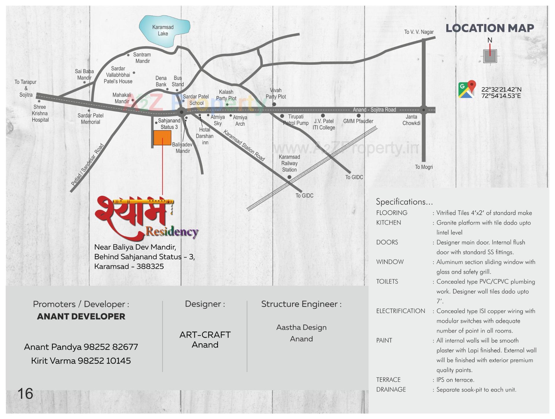  of real estate project Shyam Residency located at Karamsad, Anand, Gujarat