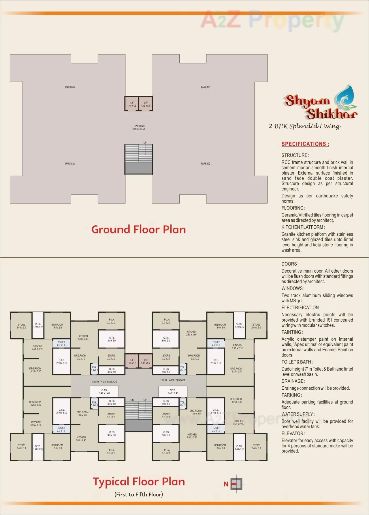 Layout of real estate project Shyam Shikhar located at V-v-nagar, Anand, Gujarat