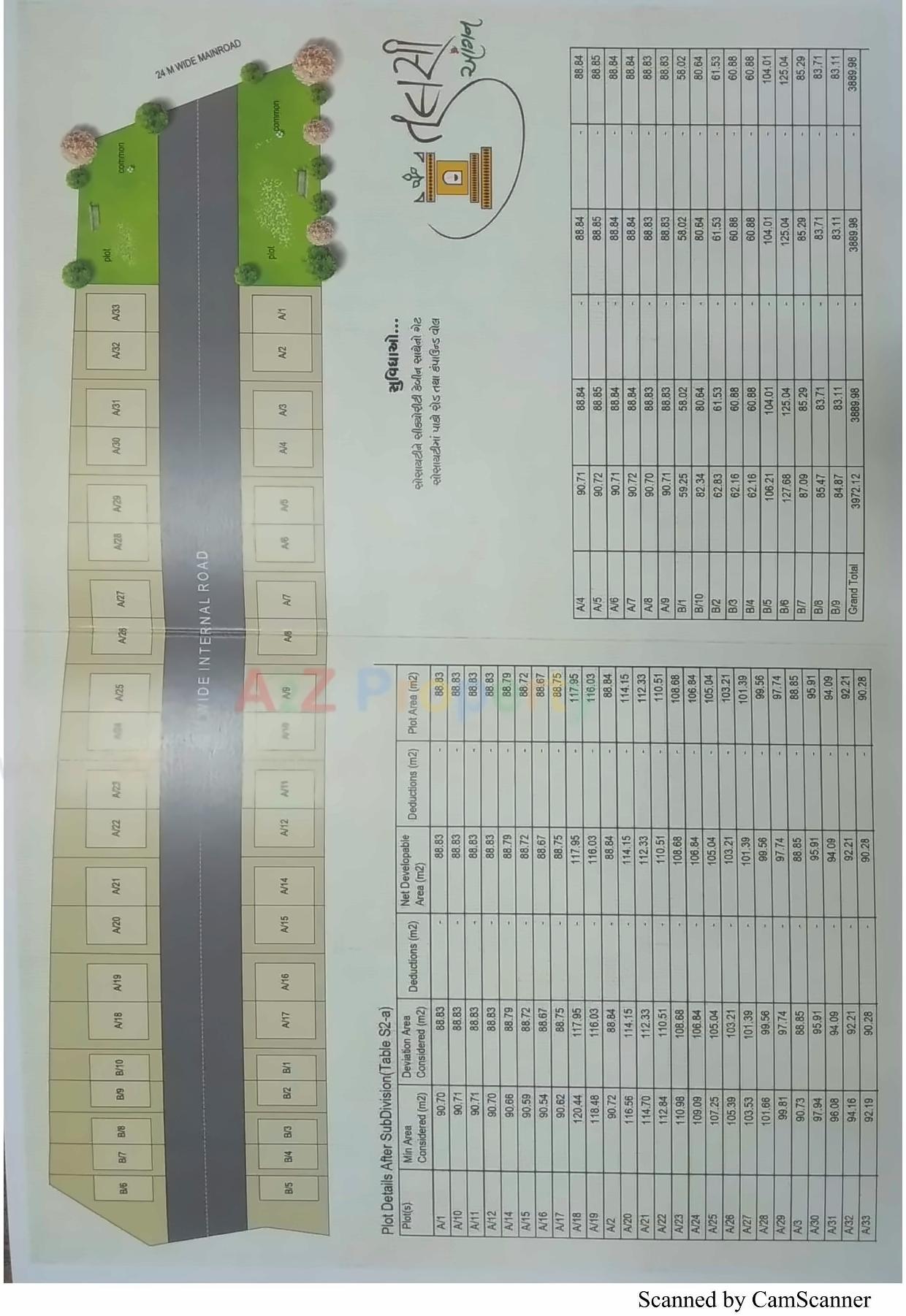 Layout of real estate project Tulsi Angan located at Borsad, Anand, Gujarat