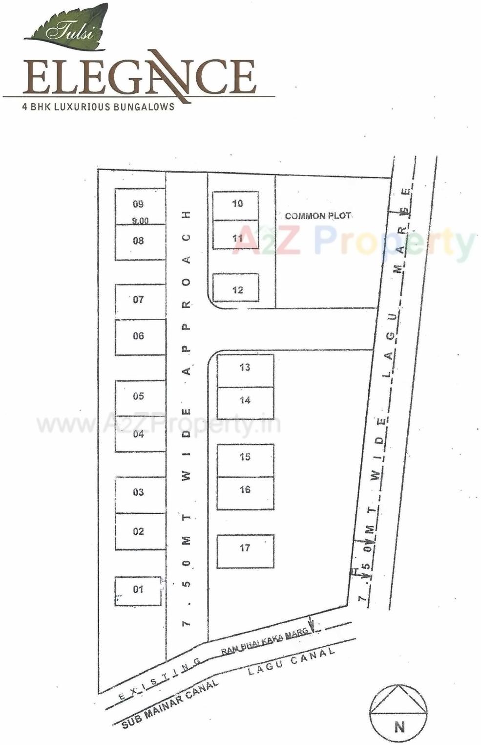 Layout of real estate project Tulsi Elegance located at Bakrol, Anand, Gujarat