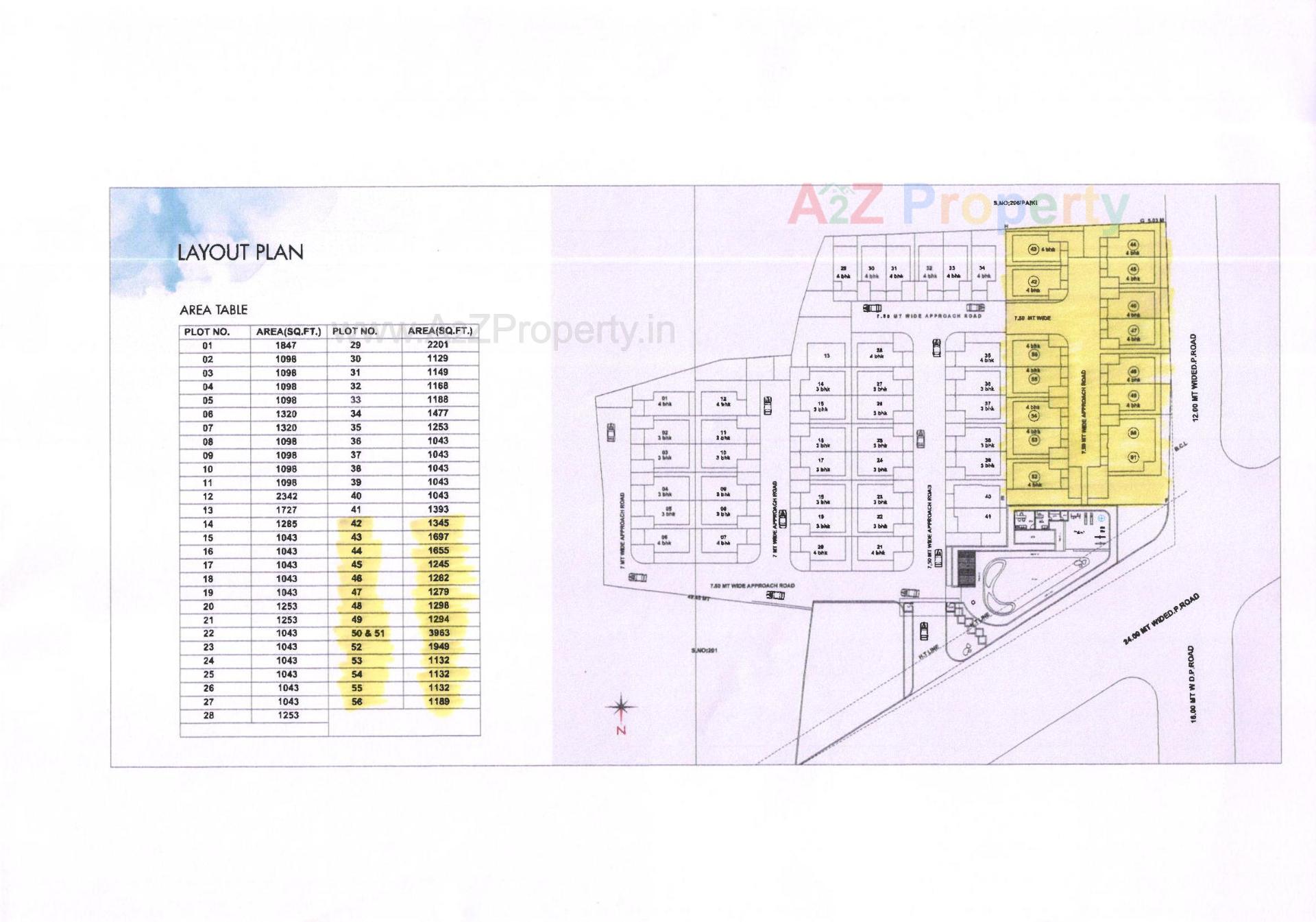 Layout of real estate project Tulsi Ram located at Bakrol, Anand, Gujarat