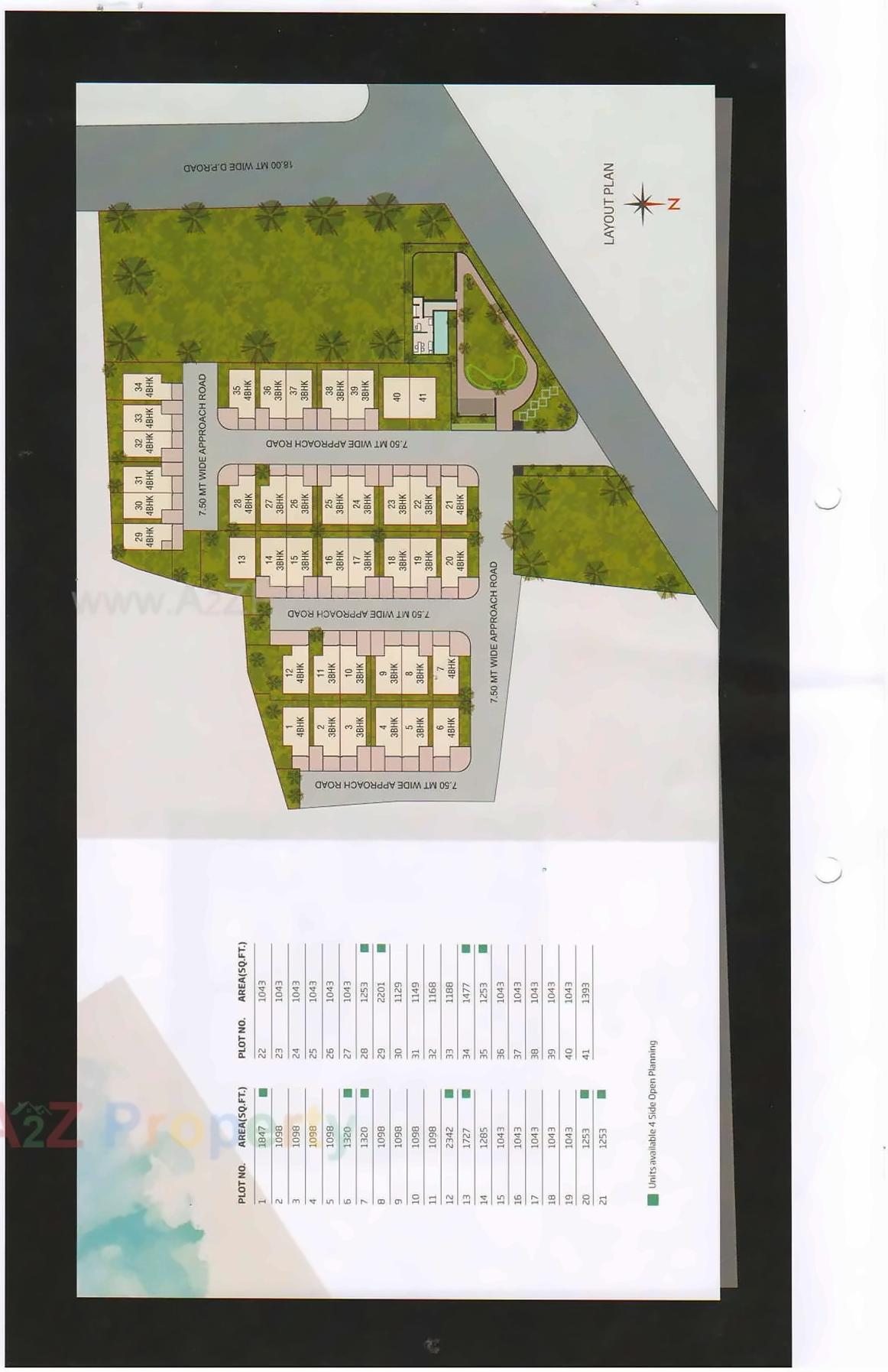 Layout of real estate project Tulsi Ram located at Bakrol, Anand, Gujarat