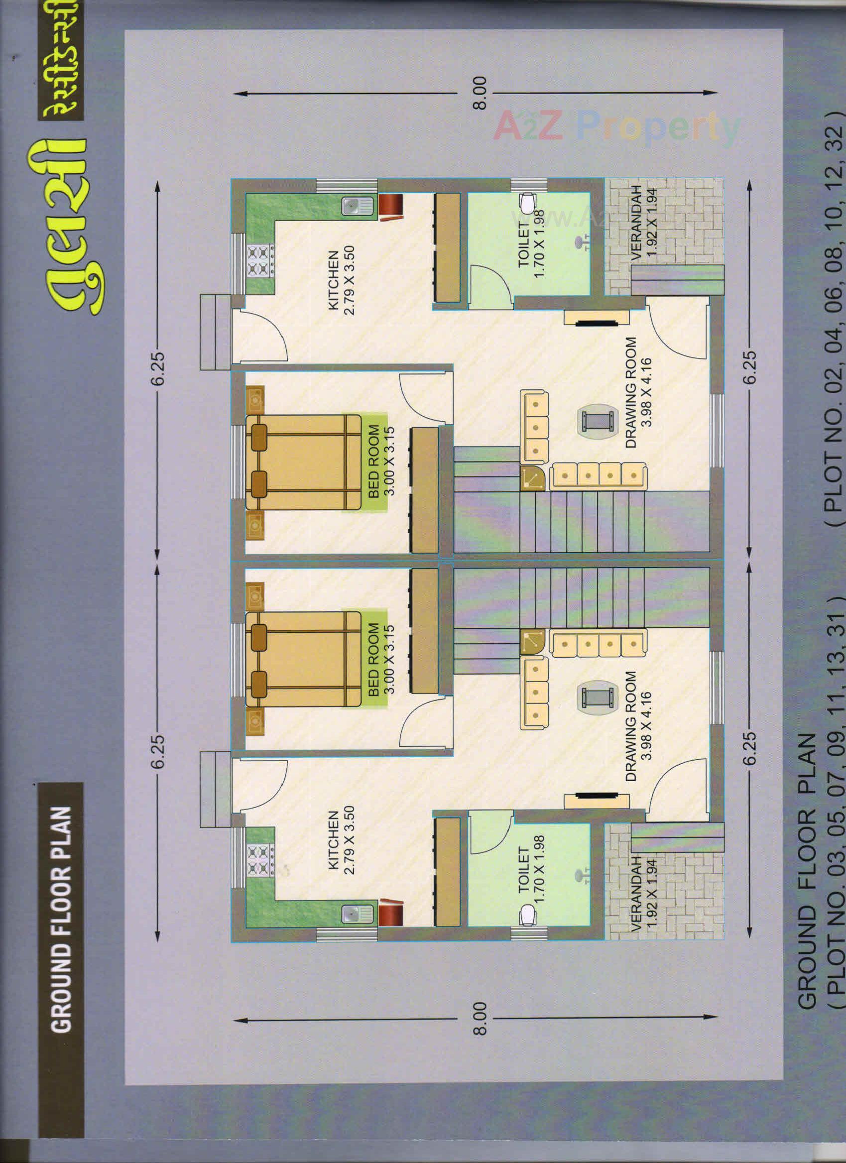 Layout of real estate project Tulsi Residency located at Umreth, Anand, Gujarat