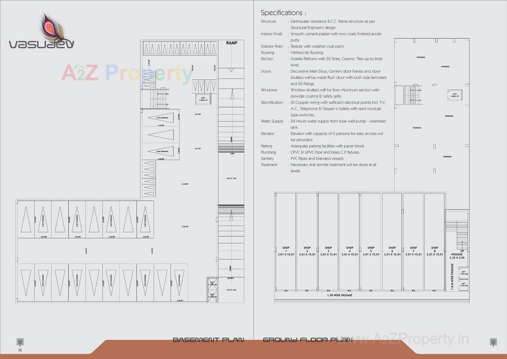 Layout of real estate project Vasudev located at Vallabh-vidhyanagar, Anand, Gujarat