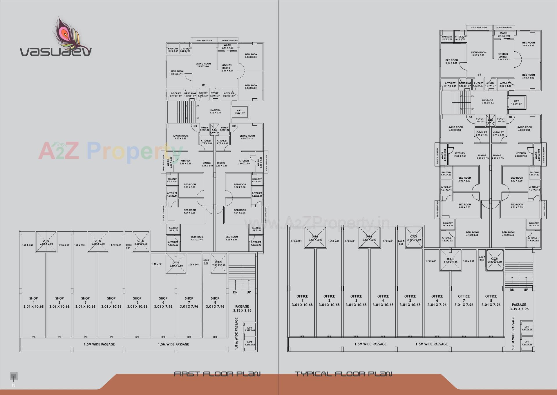 Layout of real estate project Vasudev located at Vallabh-vidhyanagar, Anand, Gujarat