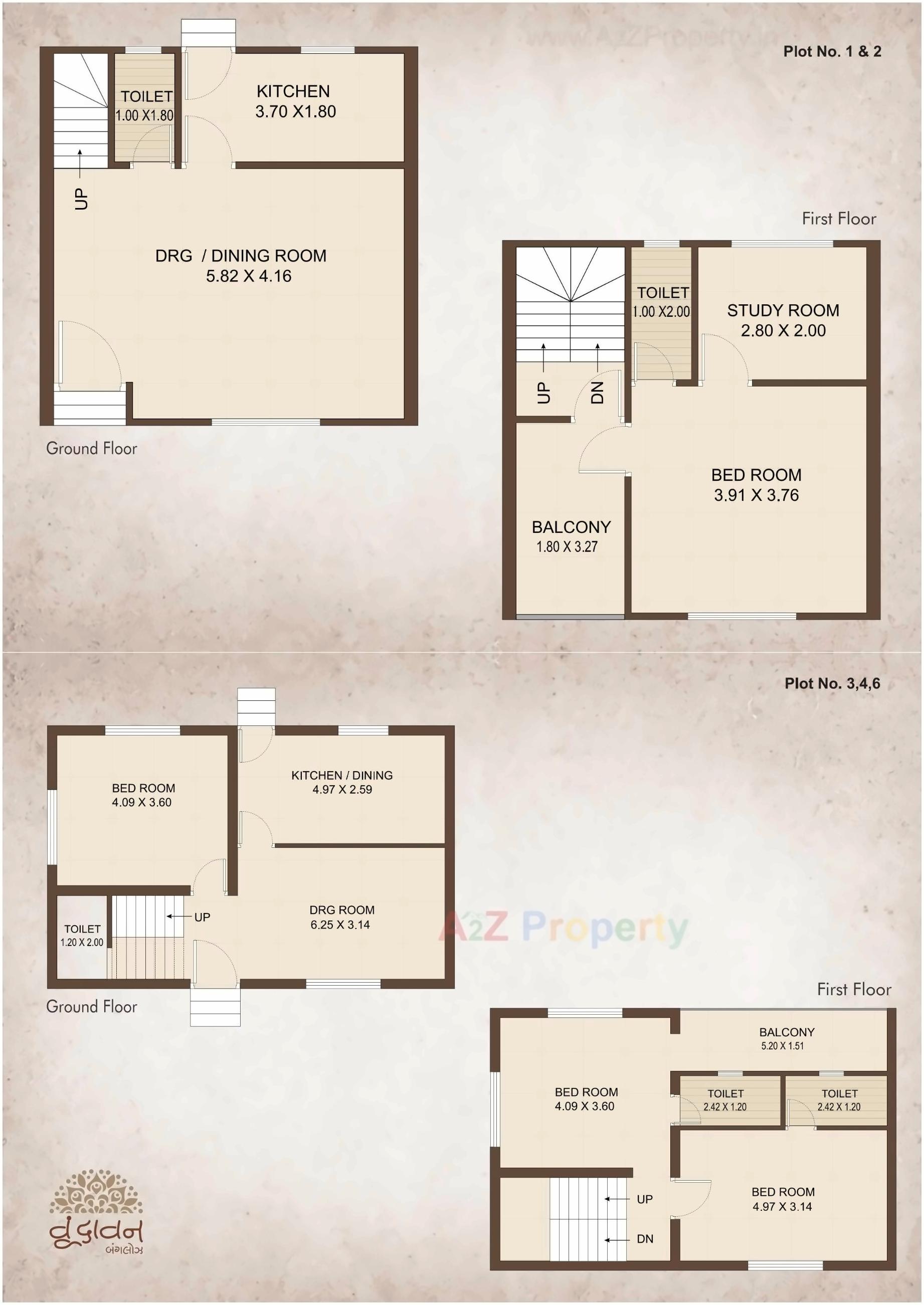 Layout of real estate project Vrundavan Bunglows located at Karamsad, Anand, Gujarat