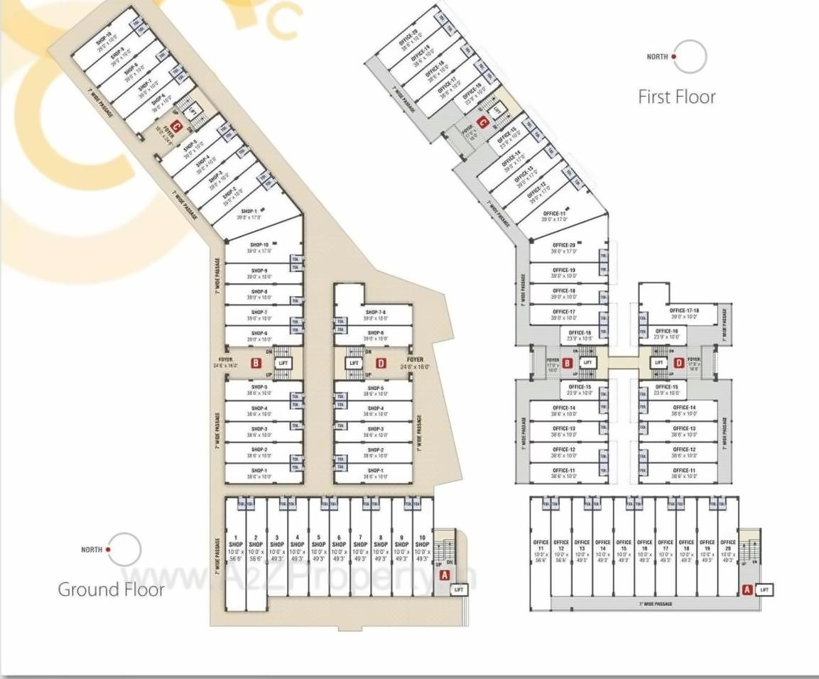 Layout of real estate project City Center located at Modasa, Aravalli, Gujarat