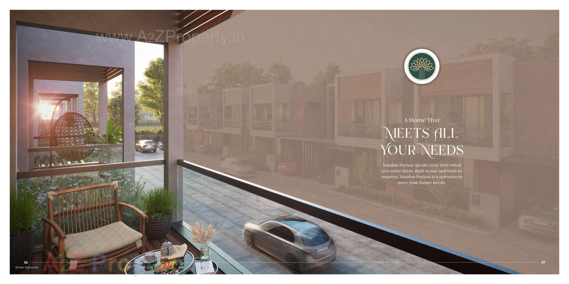 3D Elevation of real estate project Nandan Parisar located at Modasa, Aravalli, Gujarat