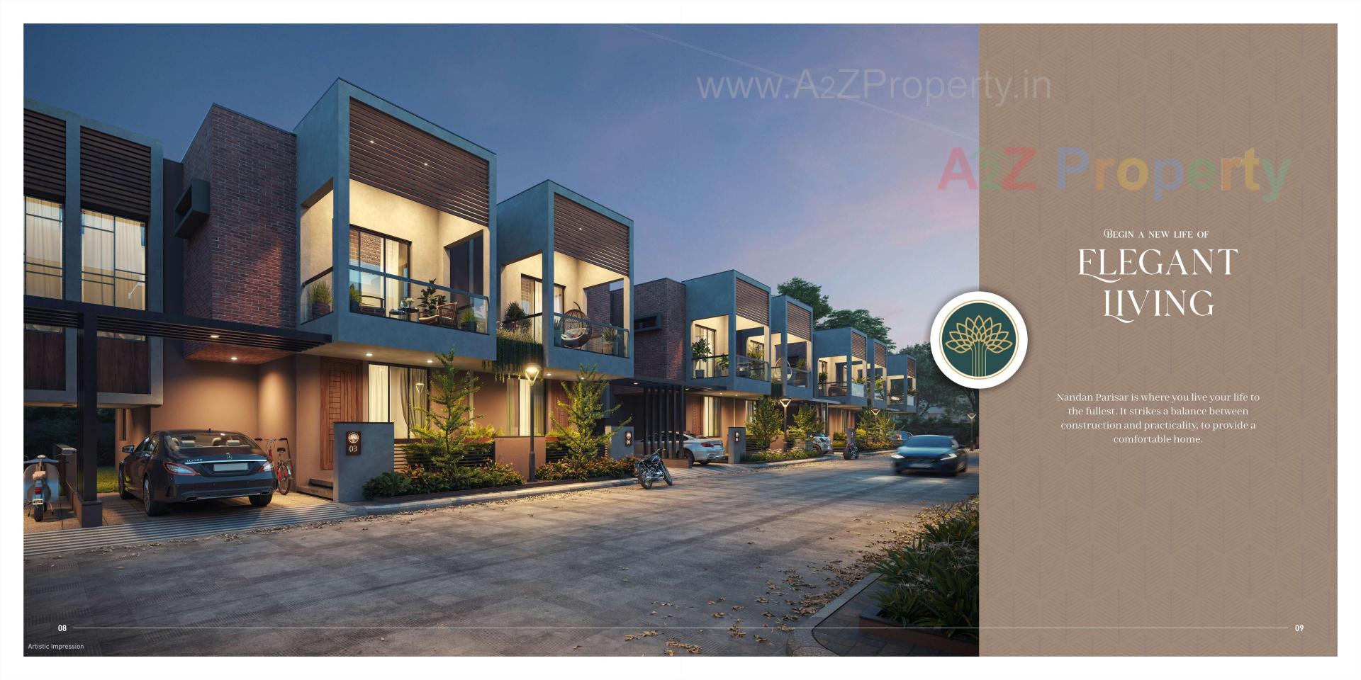 3D Elevation of real estate project Nandan Parisar located at Modasa, Aravalli, Gujarat