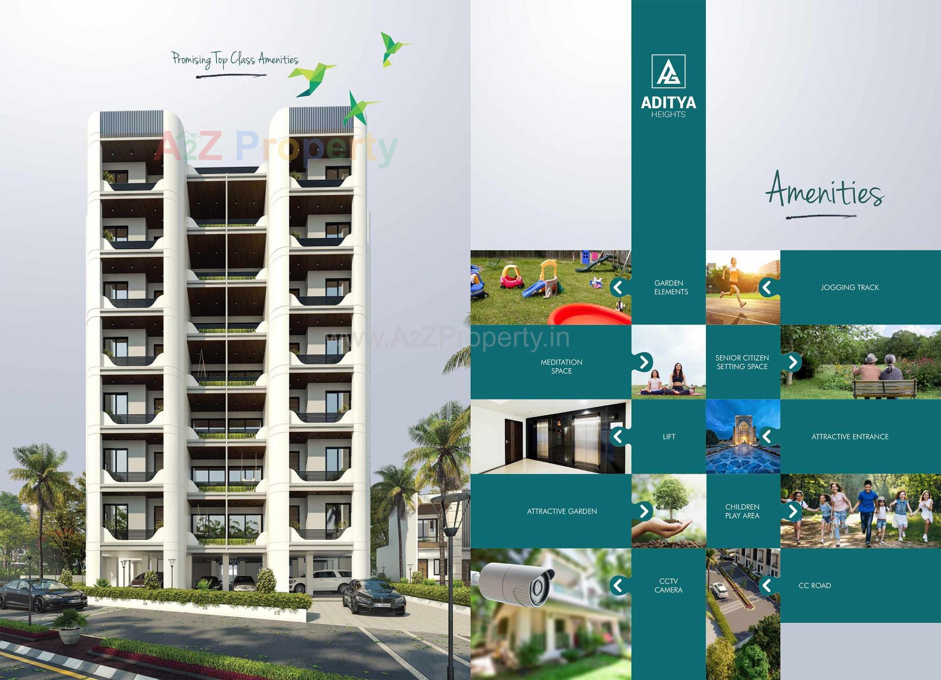 3D Elevation of real estate project Aditya Heights located at Palanpur, Banaskantha, Gujarat