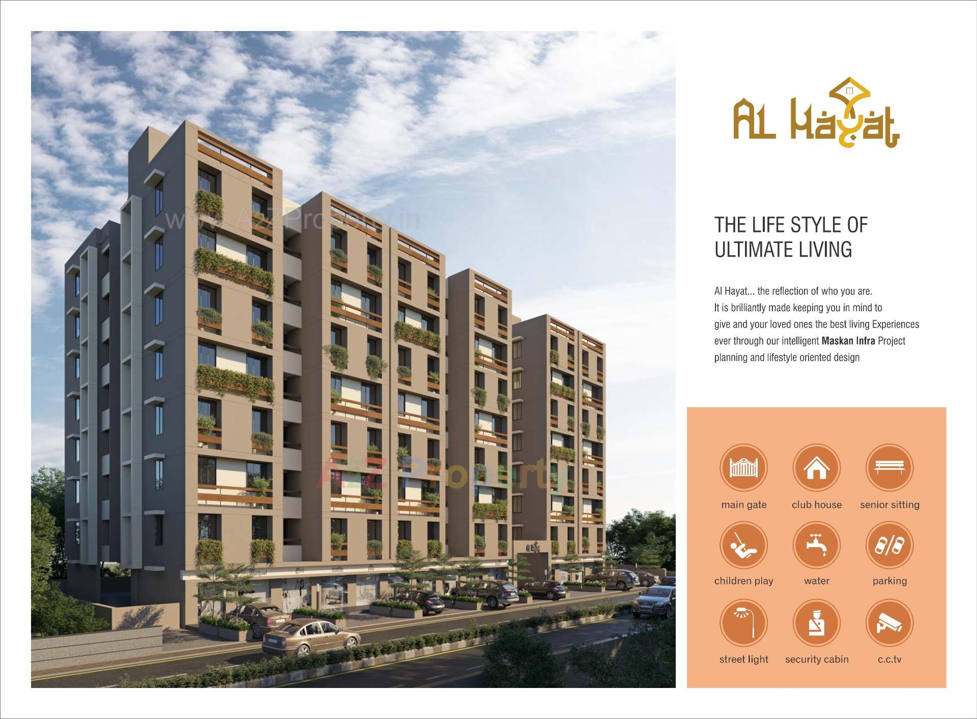 3D Elevation of real estate project Al Hayat located at Palanpur, Banaskantha, Gujarat