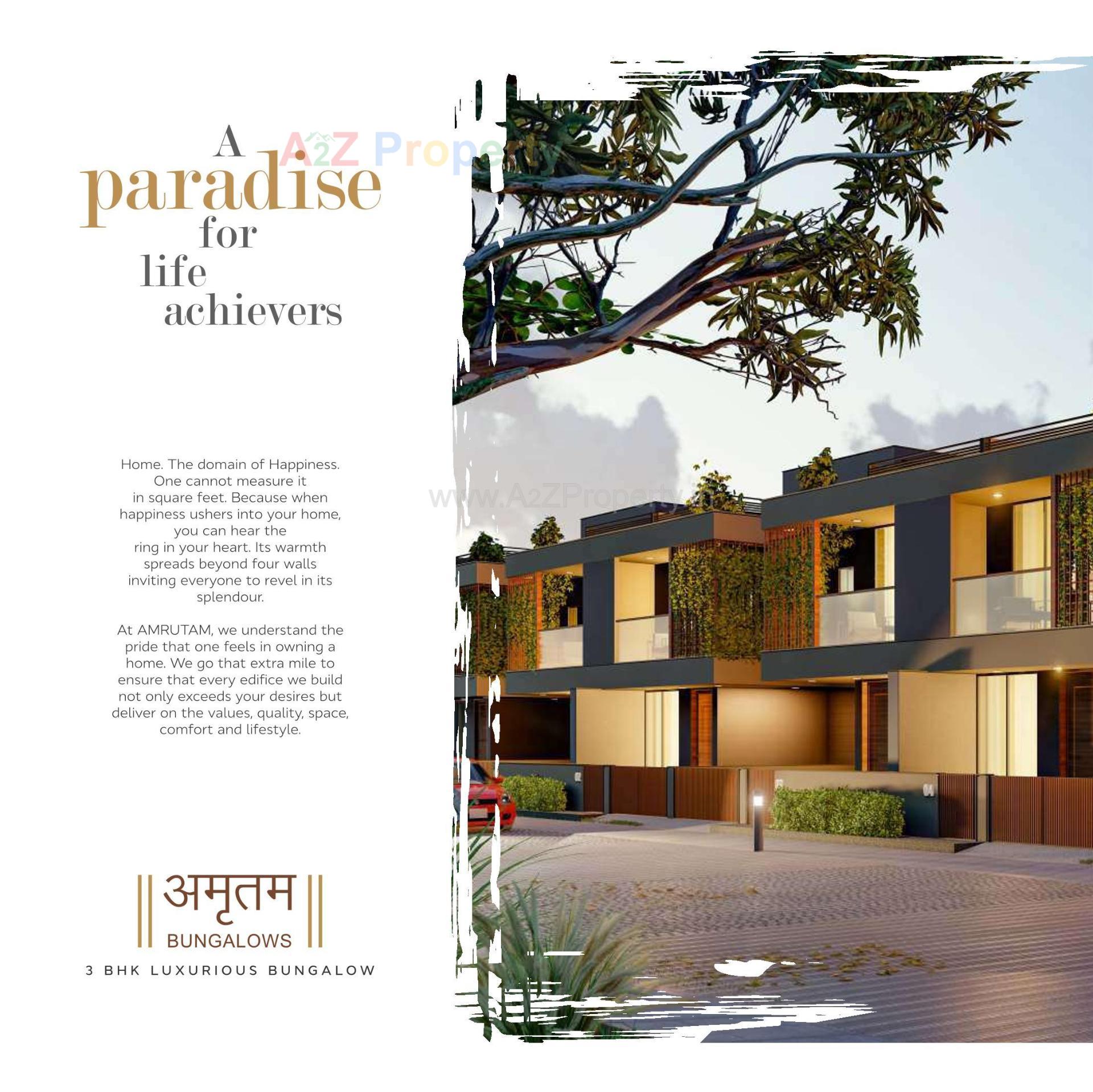 3D Elevation of real estate project Amrutam Bungalows located at Palanpur, Banaskantha, Gujarat