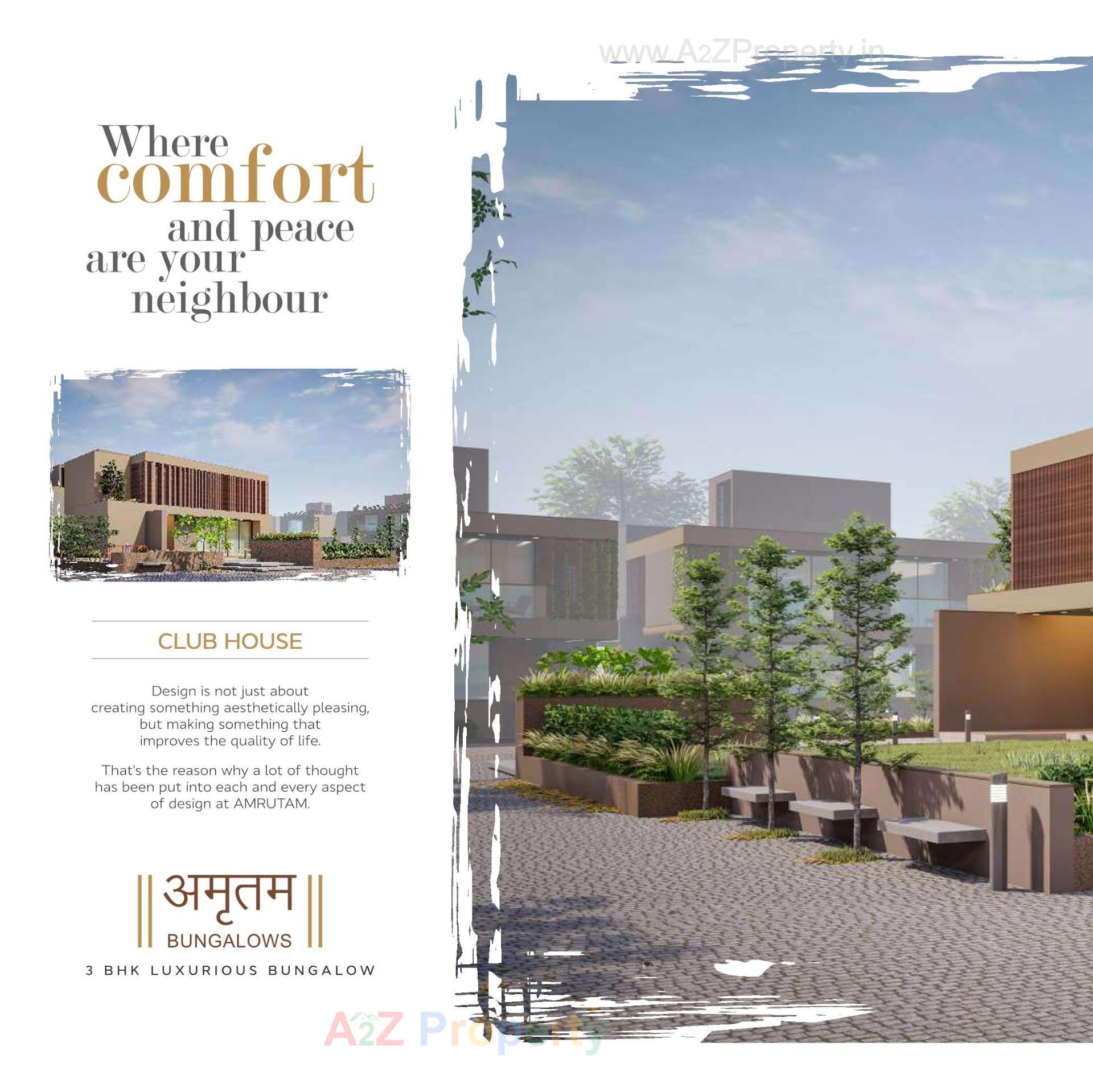 3D Elevation of real estate project Amrutam Bungalows located at Palanpur, Banaskantha, Gujarat