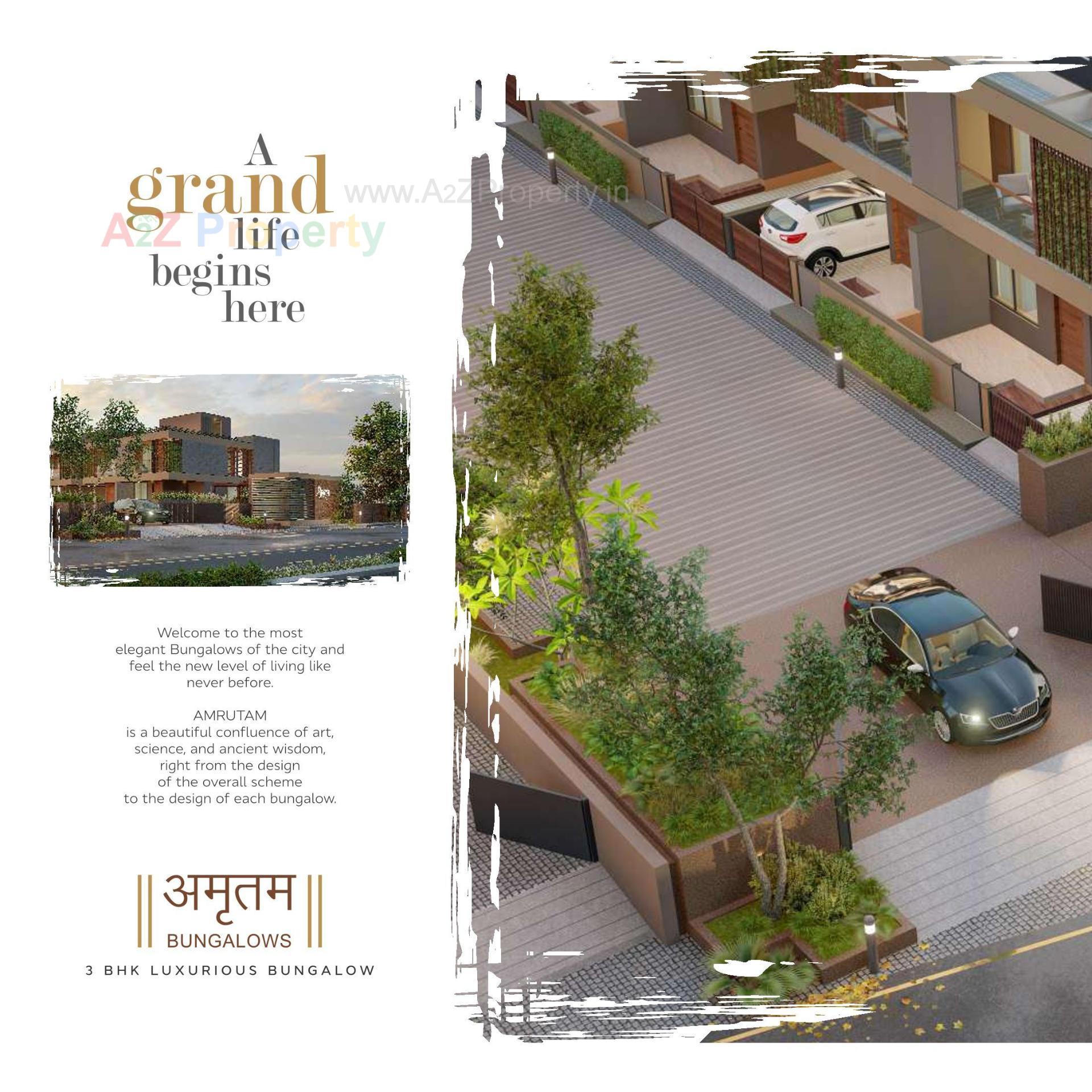 3D Elevation of real estate project Amrutam Bungalows located at Palanpur, Banaskantha, Gujarat