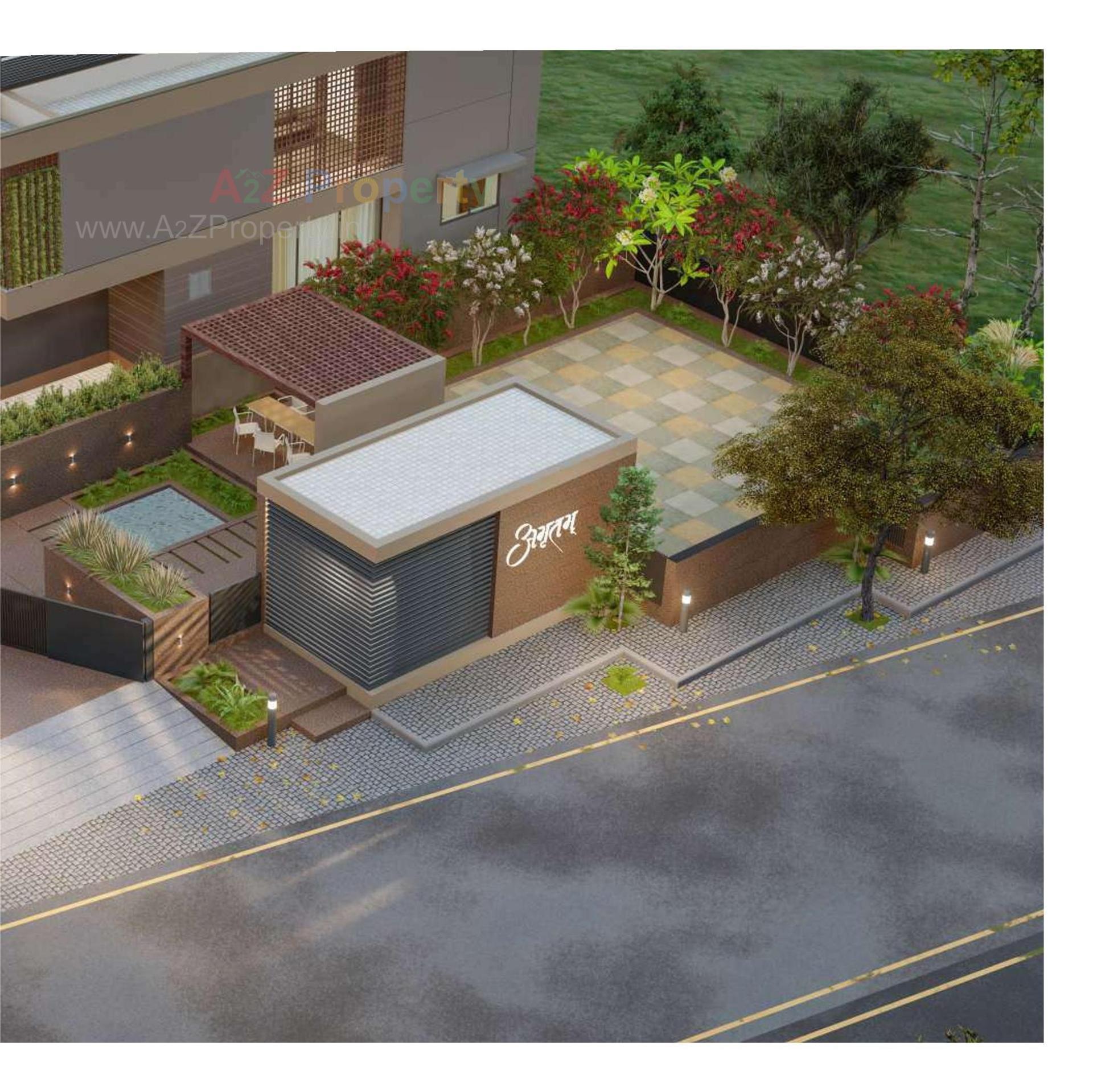 3D Elevation of real estate project Amrutam Bungalows located at Palanpur, Banaskantha, Gujarat