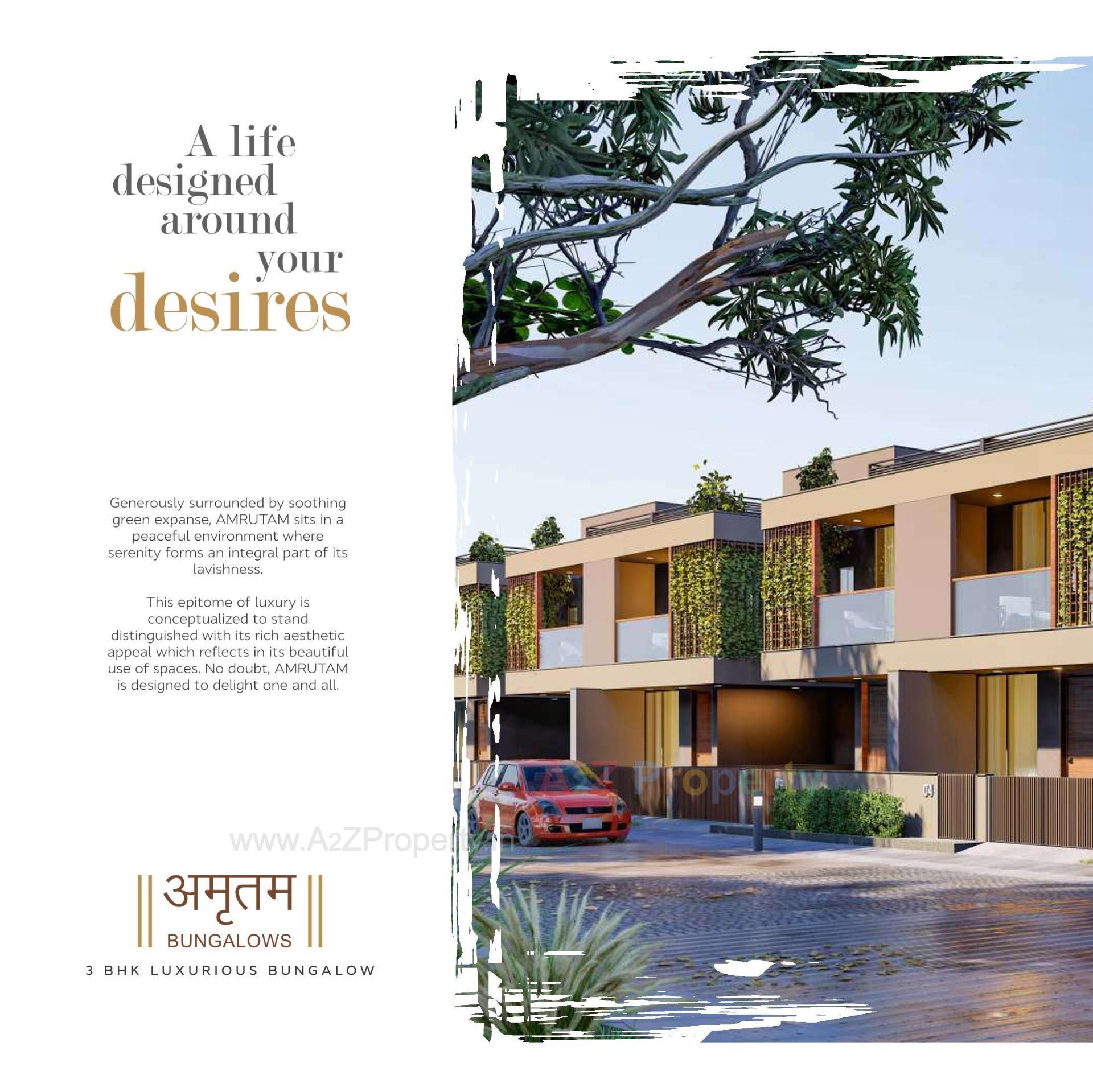 3D Elevation of real estate project Amrutam Bungalows located at Palanpur, Banaskantha, Gujarat