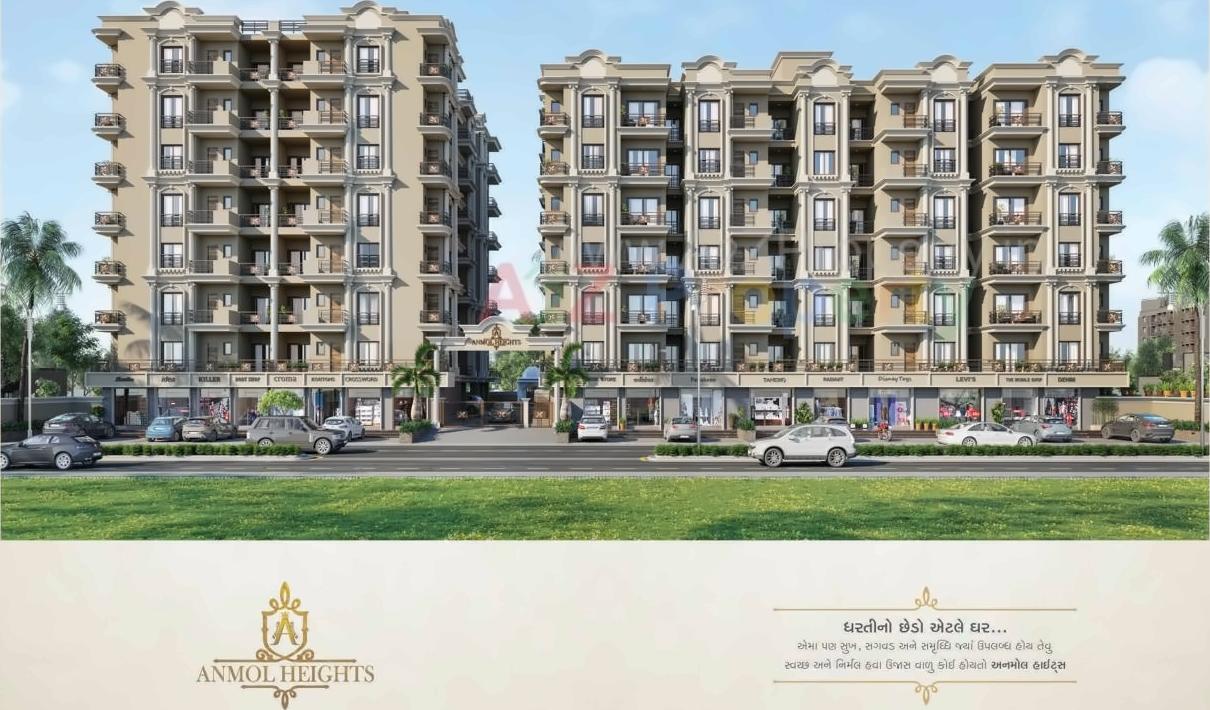 3D Elevation of real estate project Anmol Heights located at Banaskantha, Banaskantha, Gujarat