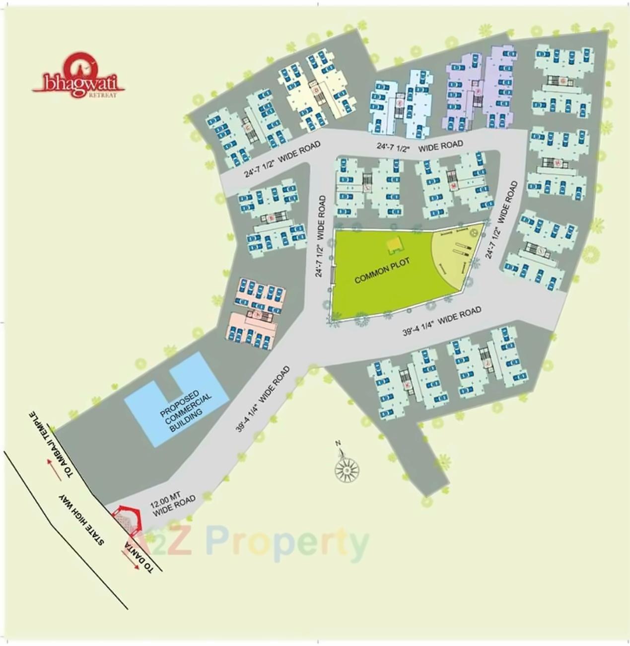 Layout of real estate project Bhagwati Retreat located at Ambaji, Banaskantha, Gujarat