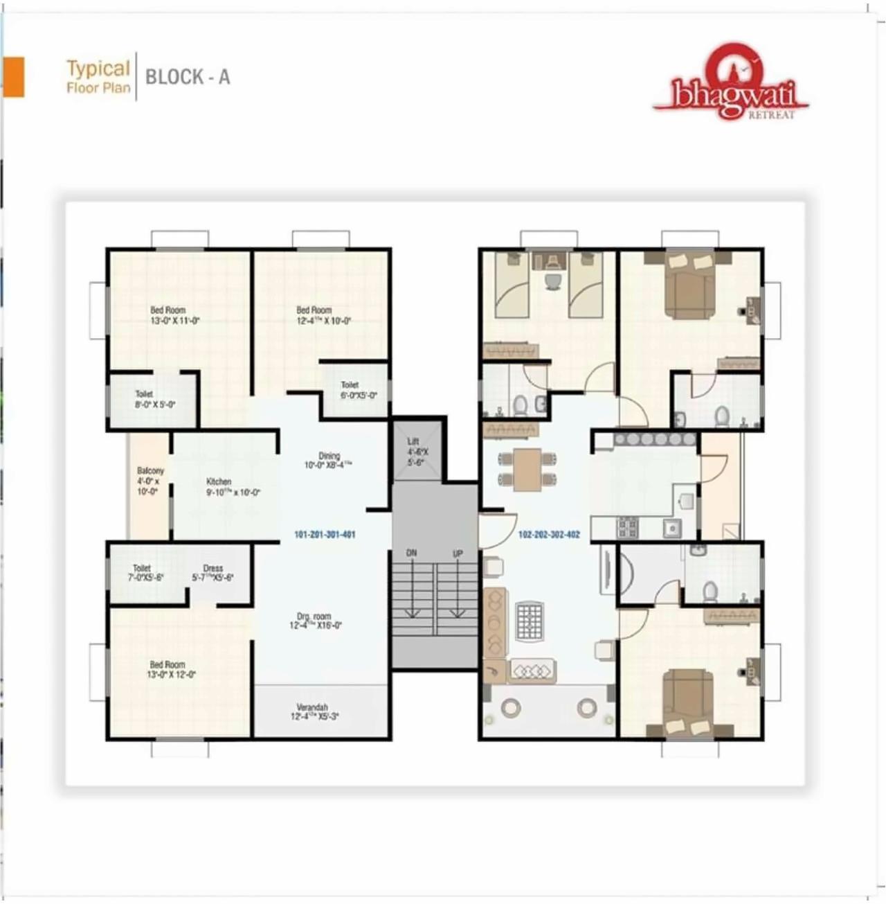 Layout of real estate project Bhagwati Retreat located at Ambaji, Banaskantha, Gujarat