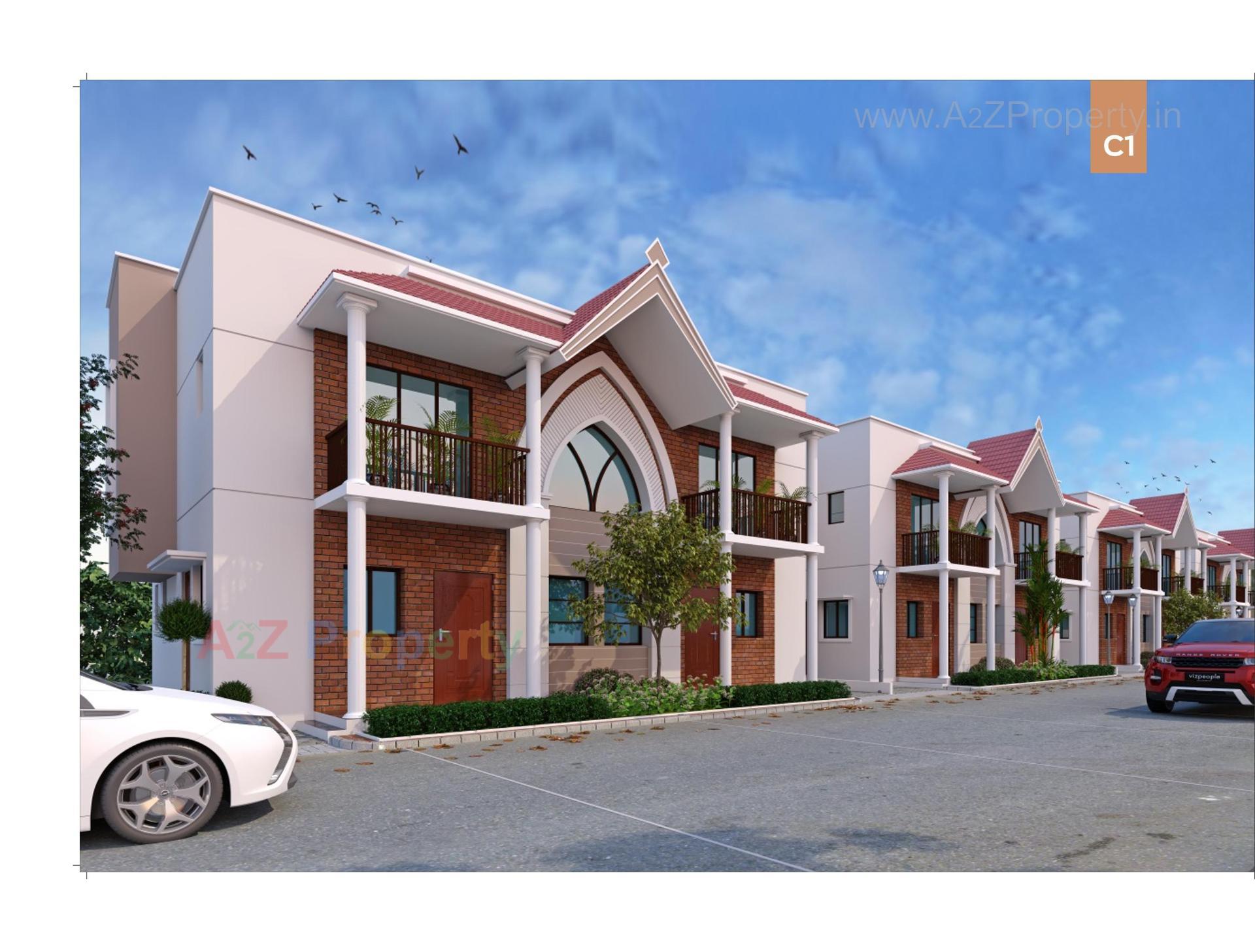 3D Elevation of real estate project Chitrakut Bungalows located at Banaskantha, Banaskantha, Gujarat