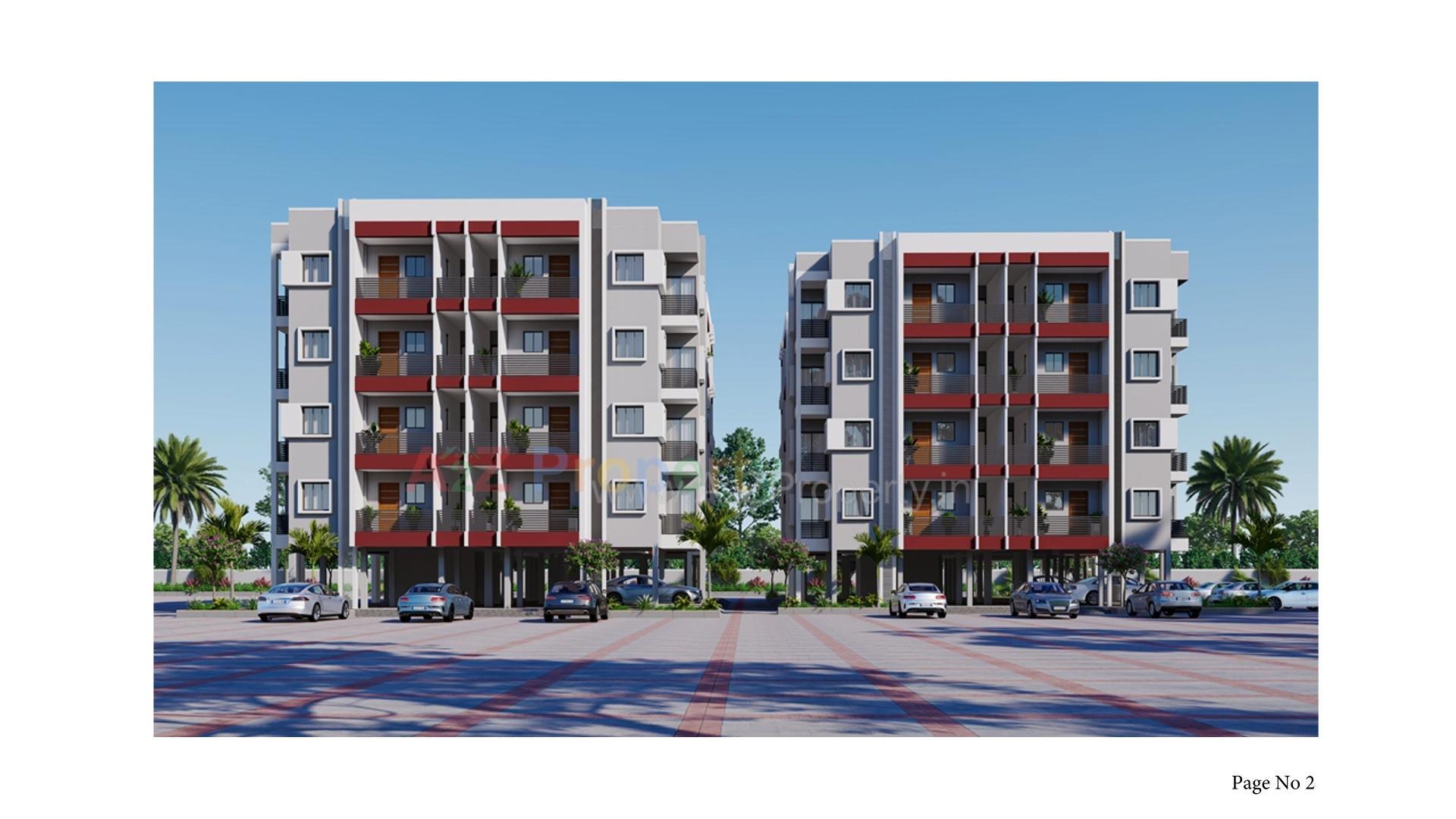 3D Elevation of real estate project Krishna Hill located at Kumbhariya, Banaskantha, Gujarat