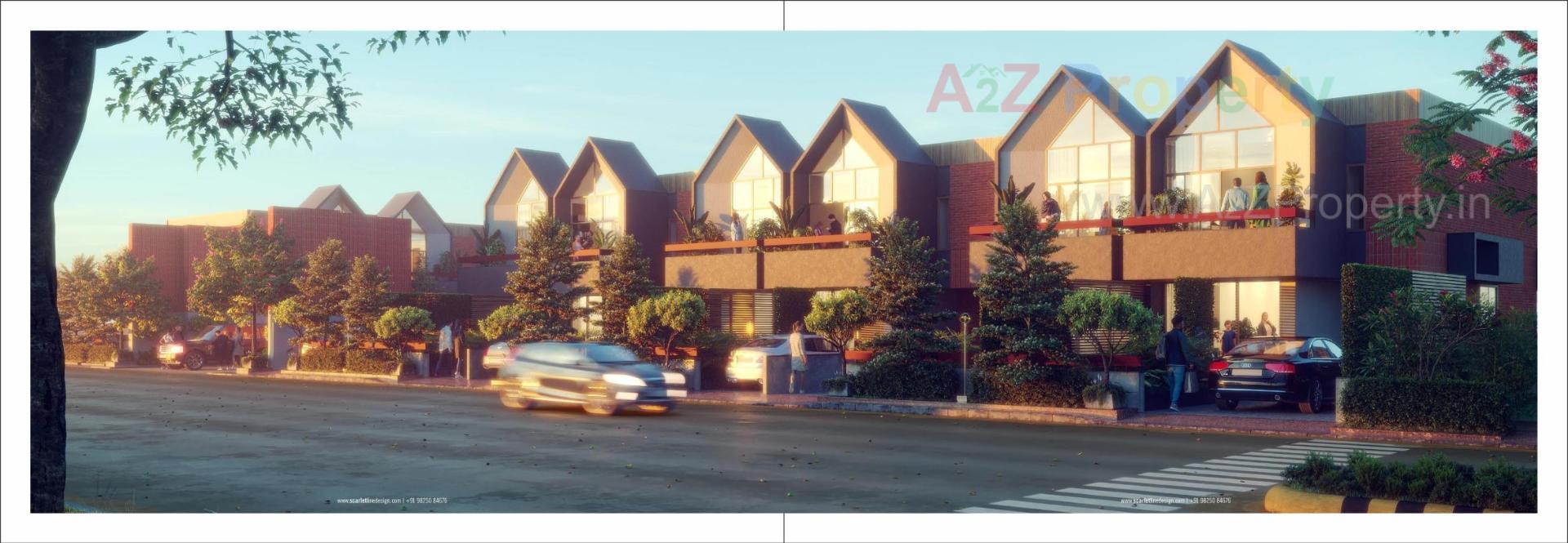 3D Elevation of real estate project S9 Bunglows located at Palanpur, Banaskantha, Gujarat